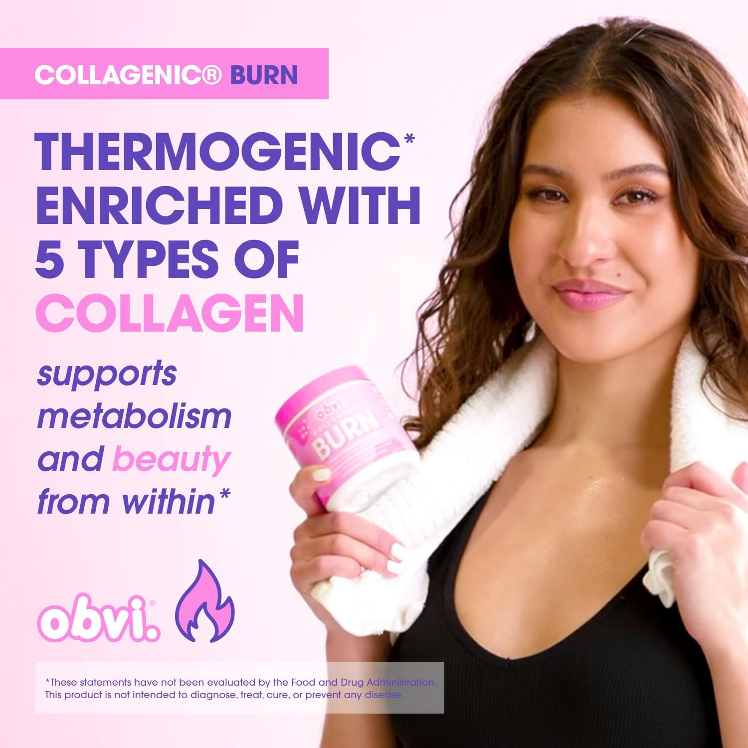 مکمل مدیریت وزن Obvi Collagen Burn با کلاژن | 30 سروینگ، 120 کپسول