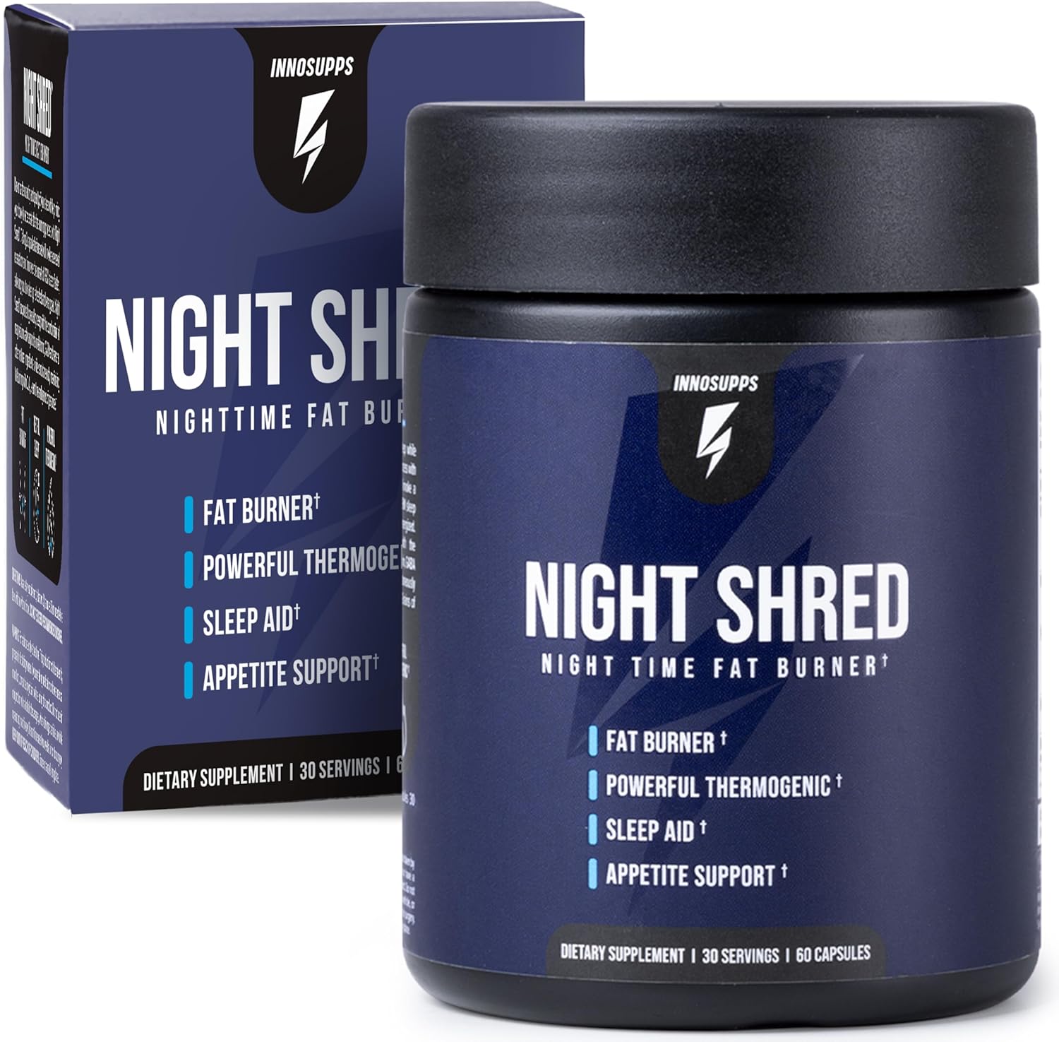 مکمل مدیریت وزن InnoSupps Night Shred با آشواگاندا، ملاتونین و 5-HTP