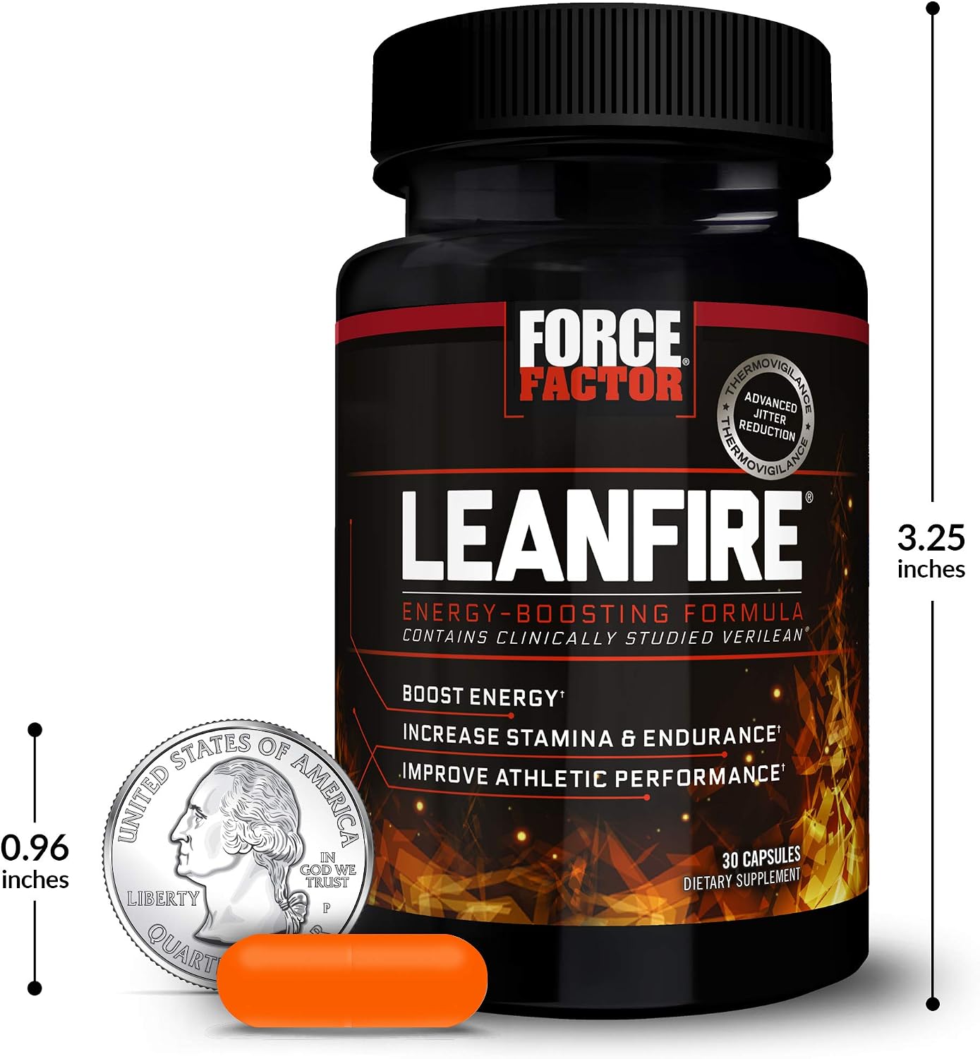مکمل پری‌ورک‌اوت Force Factor LeanFire با عصاره چای سبز و کافئین | 90 کپسول