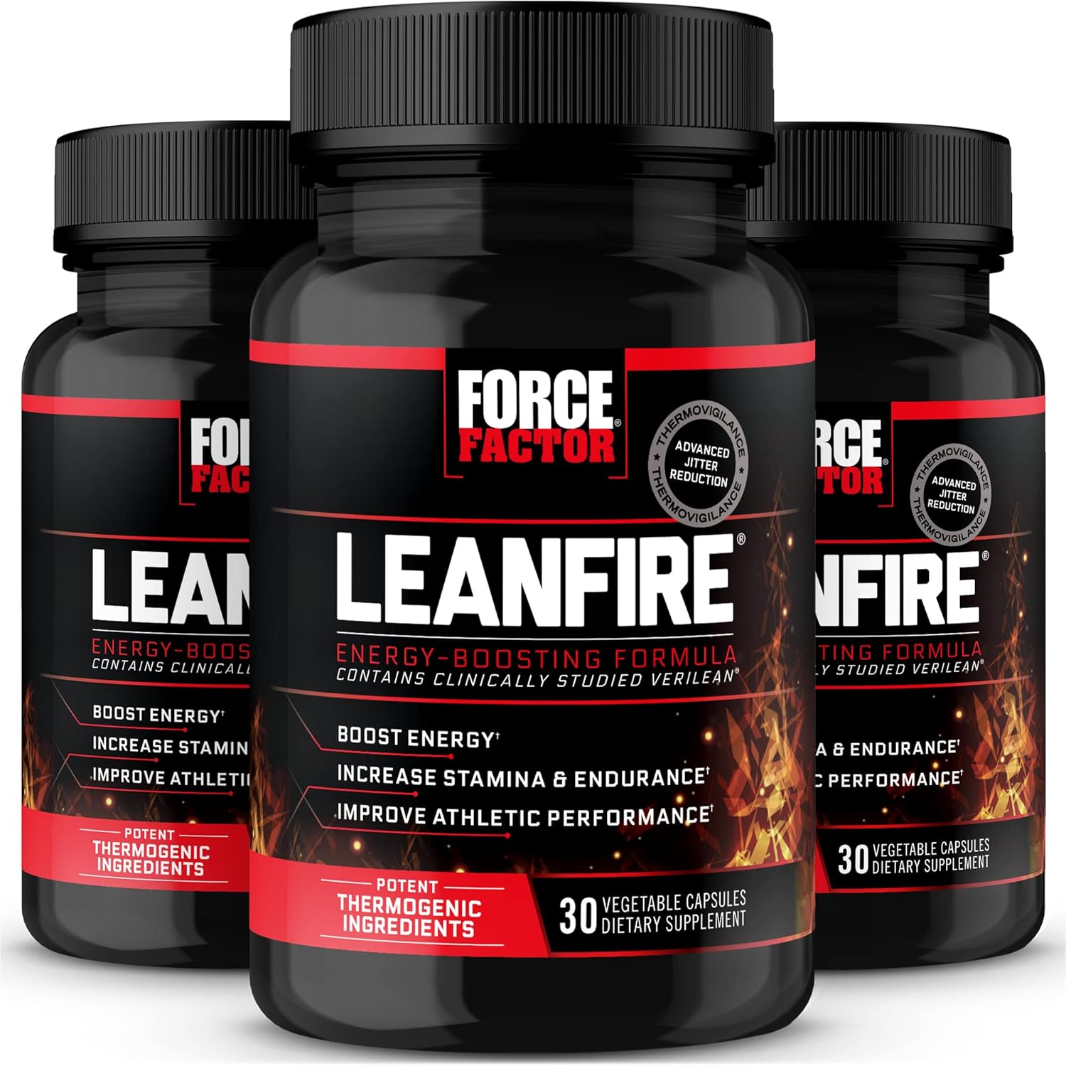 مکمل پری‌ورک‌اوت Force Factor LeanFire با عصاره چای سبز و کافئین | 90 کپسول