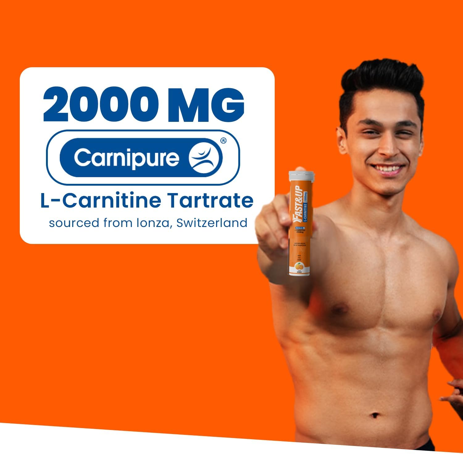 مکمل ال-کارنیتین FAST&UP L-Carnitine 2000 با ال-کارنیتین | طعم پرتقال، 2000 میلی‌گرم، 20 قرص