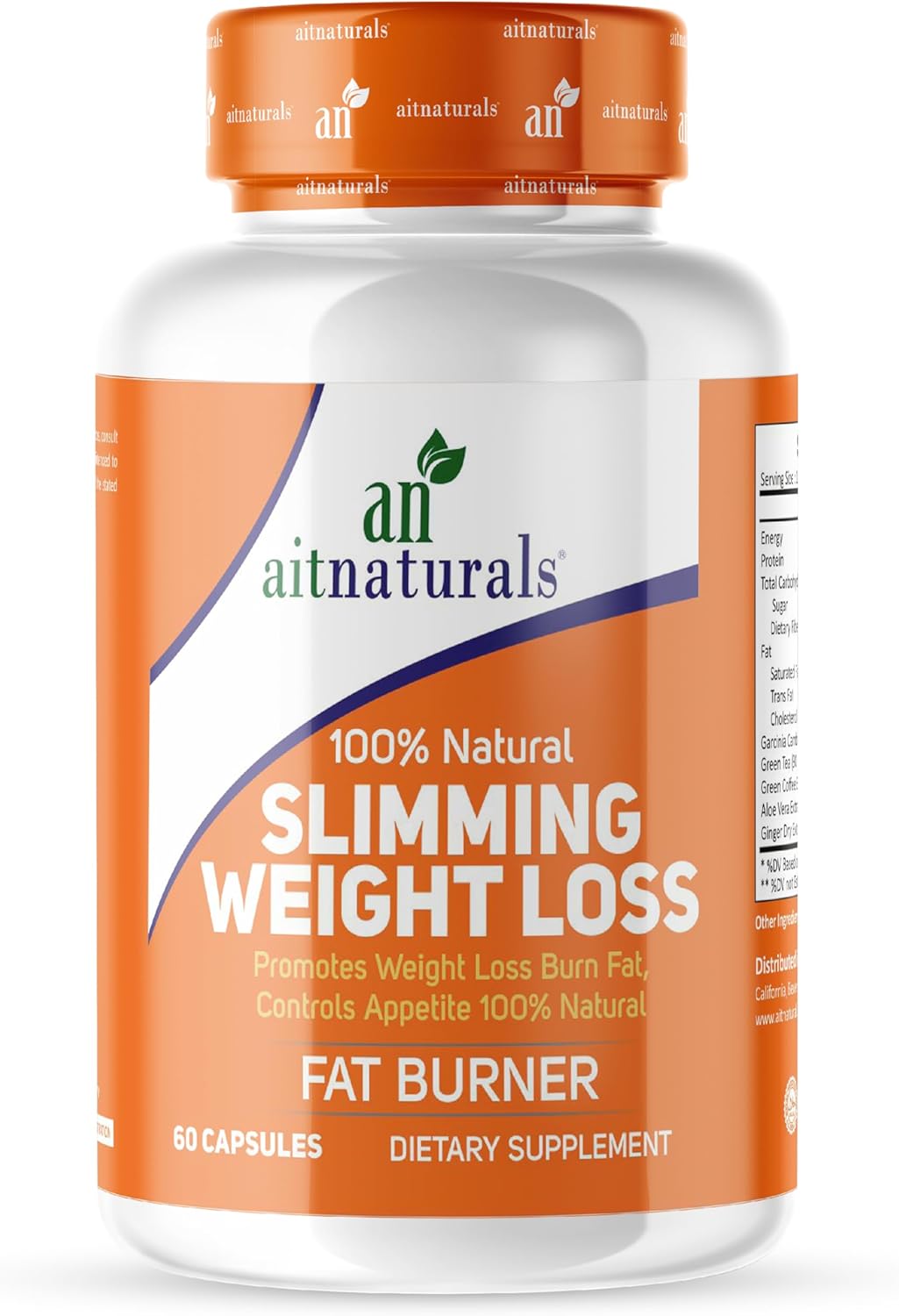 مکمل مدیریت وزن aitnaturals 60 Count با گارسینیا کامبوجیا، عصاره چای سبز و زنجبیل | 60 عدد