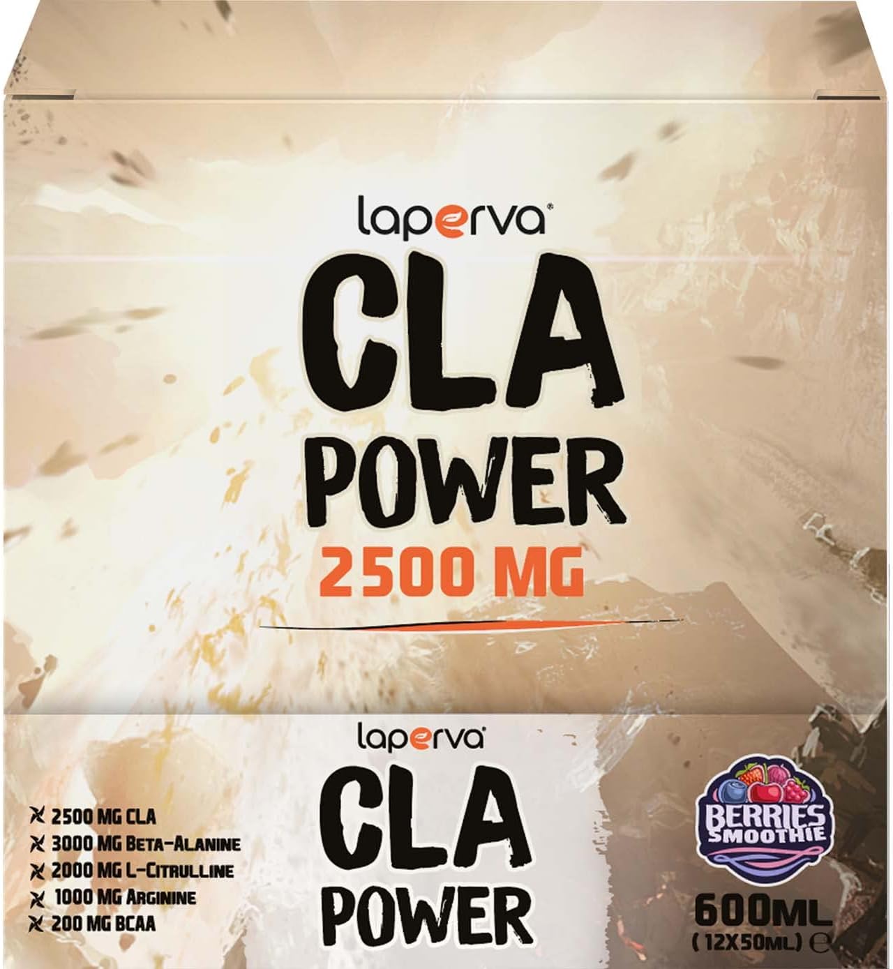 مکمل CLA laperva CLA POWER 2500MG 50ML box با CLA | 2500 میلی‌گرم، 50 میلی‌لیتر، 12 عدد