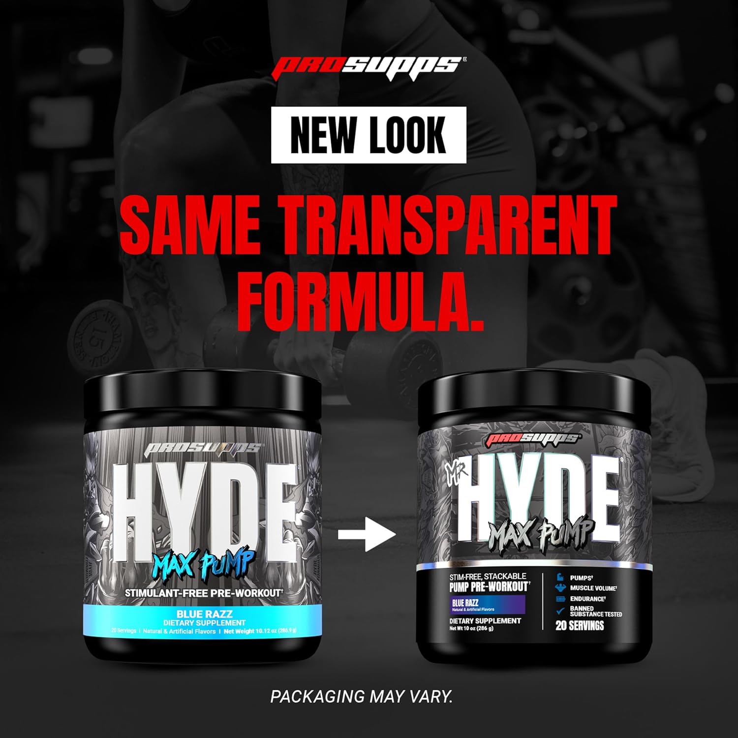 مکمل پری‌ورک‌اوت ProSupps Hyde Max Pump با کافئین | 20 سروینگ