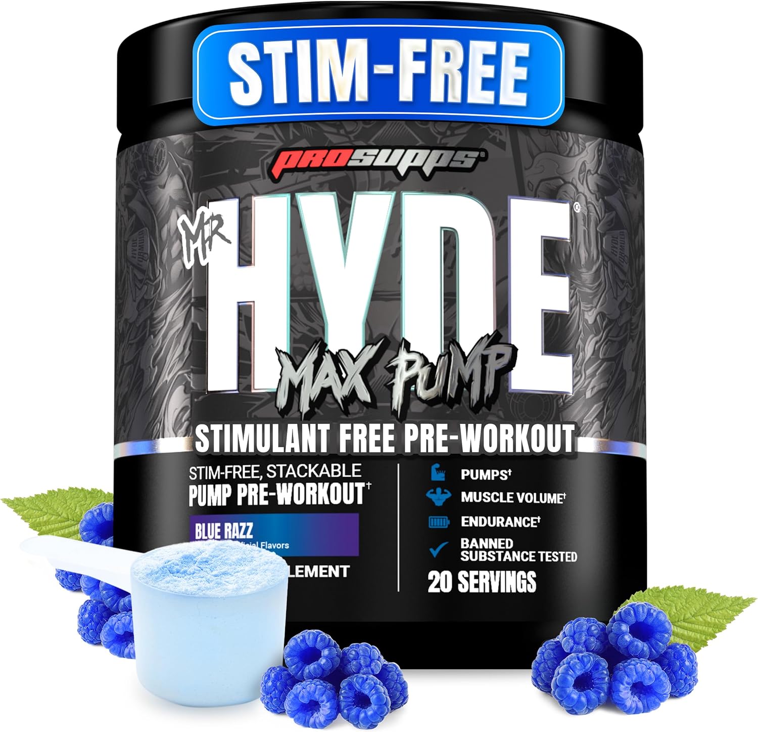 مکمل پری‌ورک‌اوت ProSupps Hyde Max Pump با کافئین | 20 سروینگ