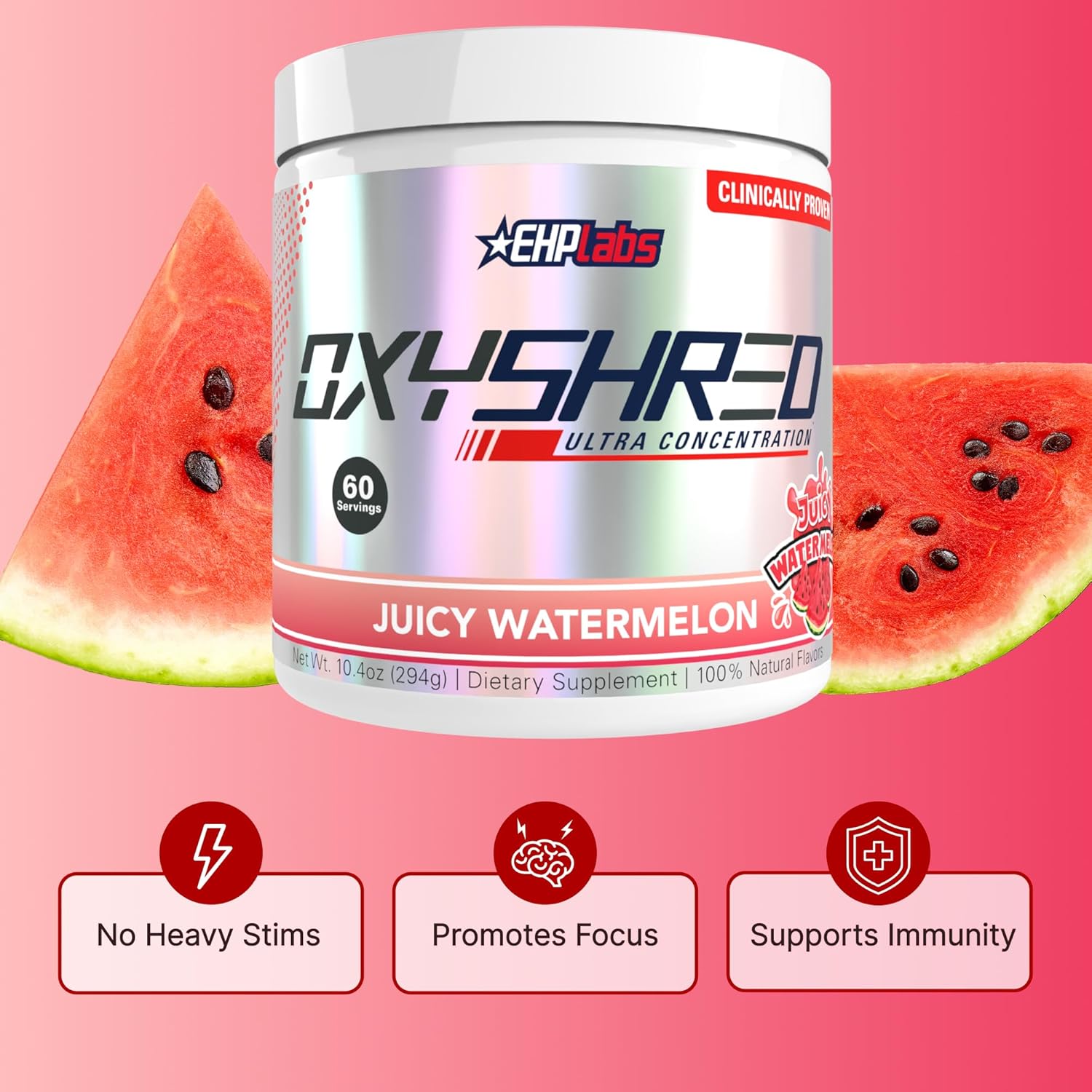 پودر پری‌ورک‌اوت ترموژنیک EHP LABS OxyShred | طعم هندوانه، 60 سروینگ