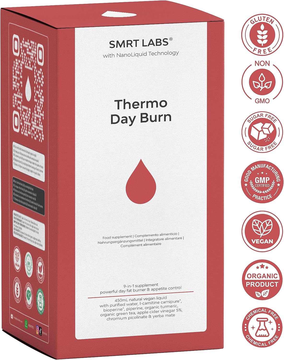مکمل مایع مدیریت وزن QSTA SMRT LABS Thermo Day Burn
