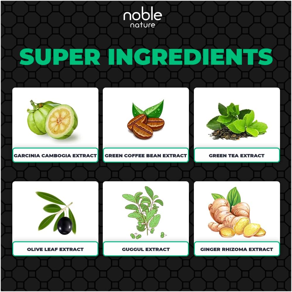 مکمل مدیریت وزن Noble Nature Keto با گارسینیا کامبوجیا، قهوه سبز و عصاره چای سبز | 120 کپسول