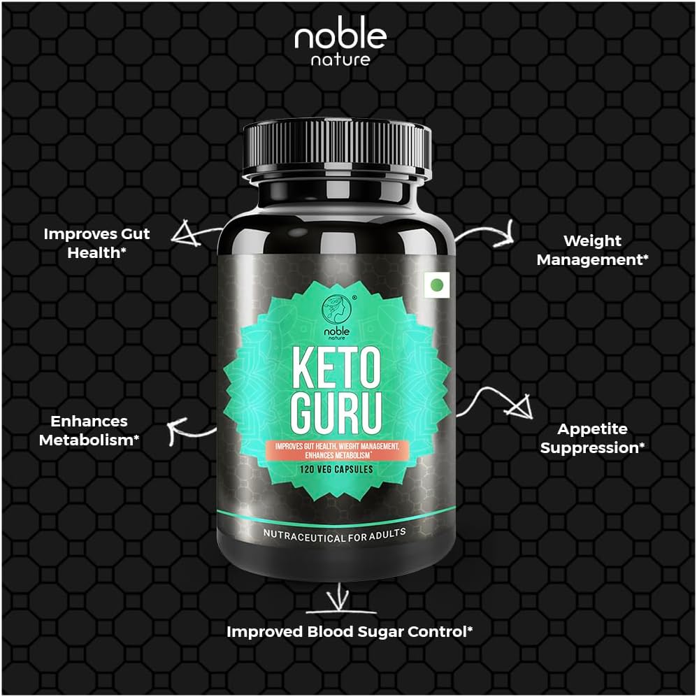 مکمل مدیریت وزن Noble Nature Keto با گارسینیا کامبوجیا، قهوه سبز و عصاره چای سبز | 120 کپسول