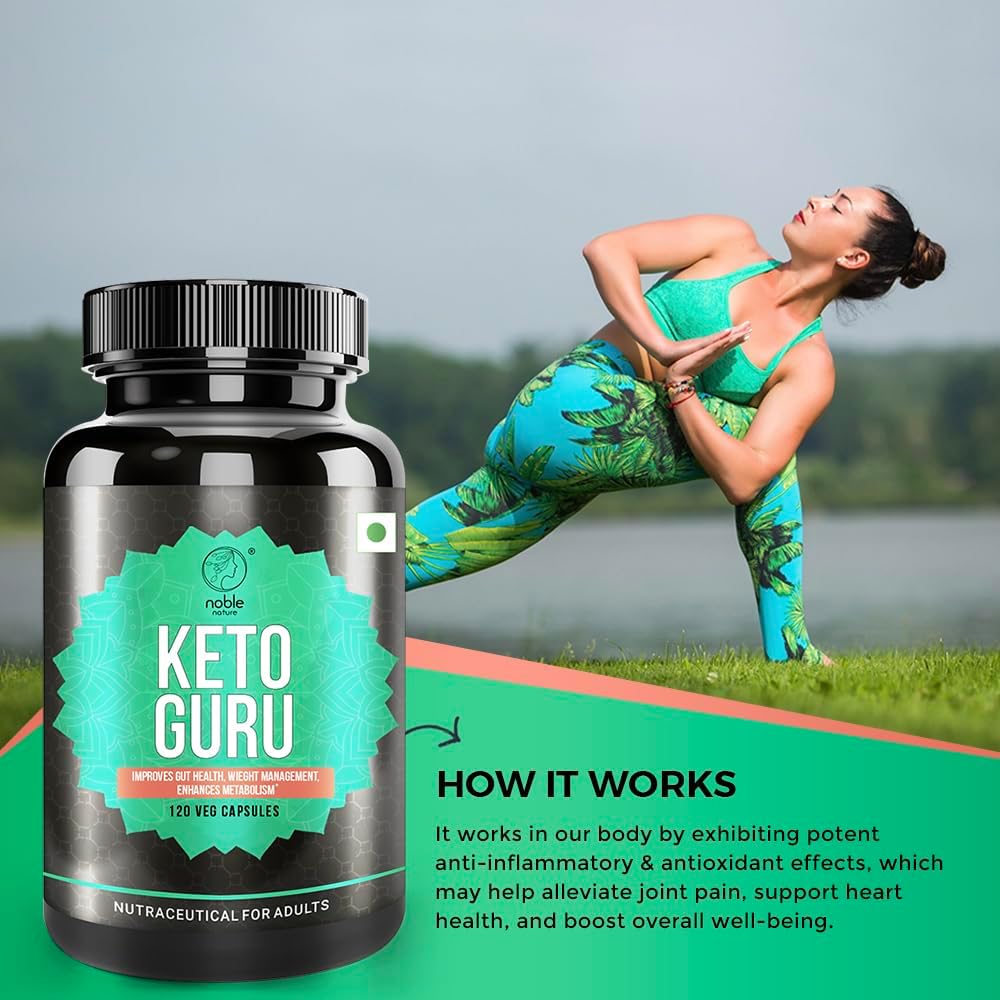 مکمل مدیریت وزن Noble Nature Keto با گارسینیا کامبوجیا، قهوه سبز و عصاره چای سبز | 120 کپسول