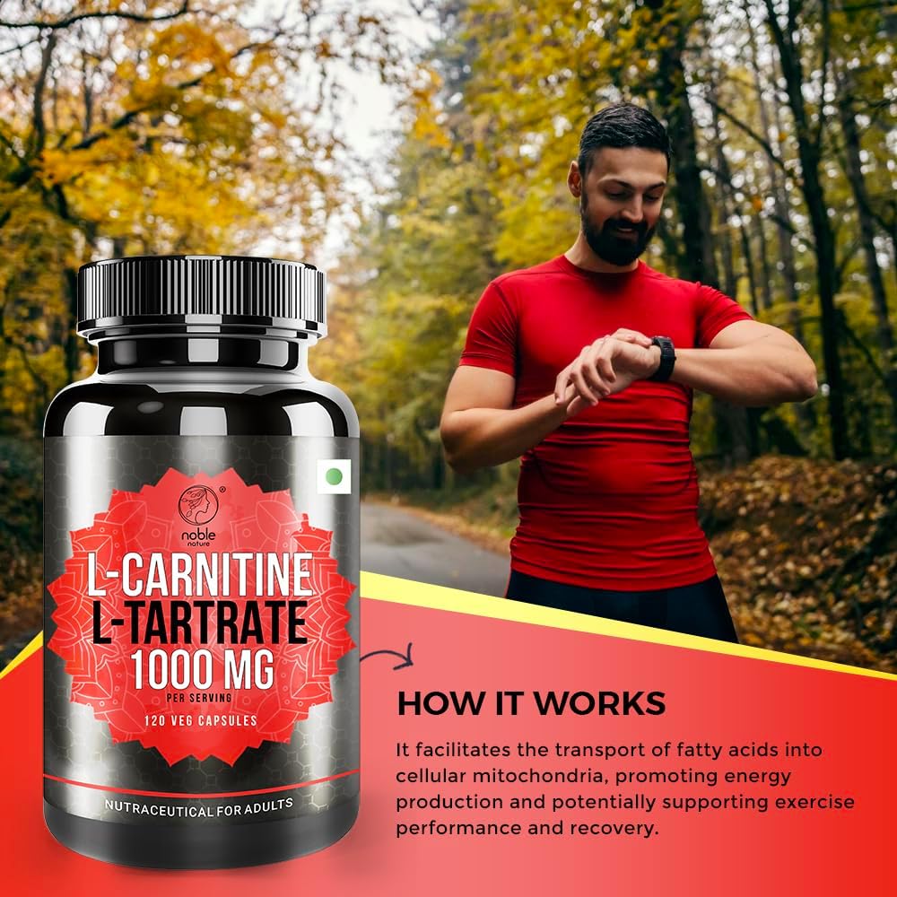 مکمل ال-کارنیتین Noble Nature L Carnitine L Tartrate 120 | 120 کپسول