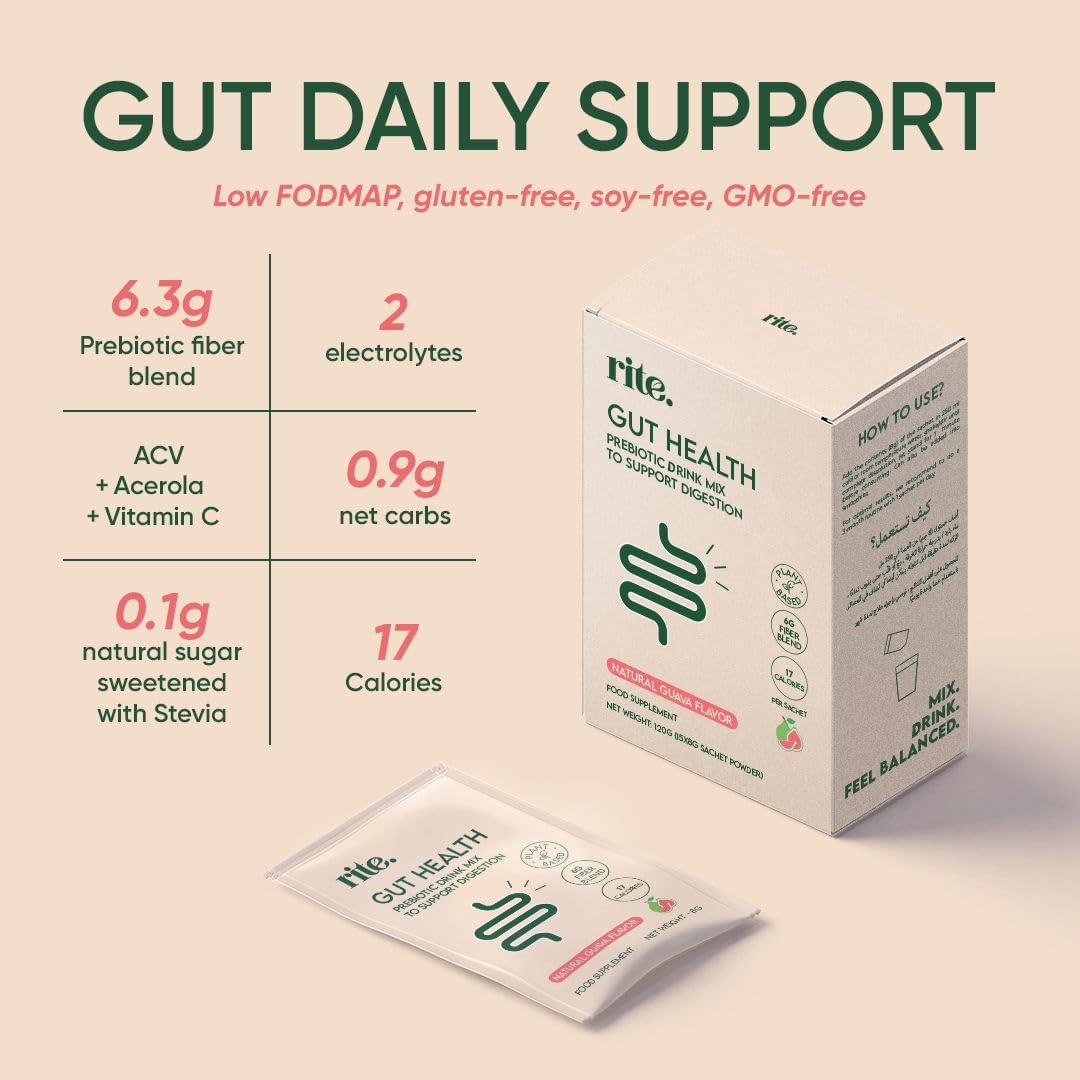 مکمل فیبر و سلامت گوارش rite. Gut Health Prebiotic Fibre با پری‌بیوتیک