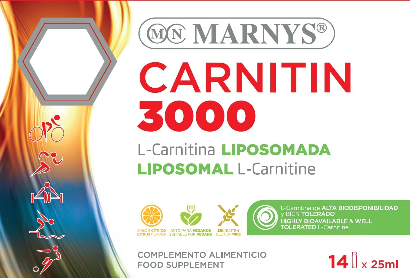 مکمل مایع مدیریت وزن Marnys Carnitin 3000 mg | 3000 میلی‌گرم