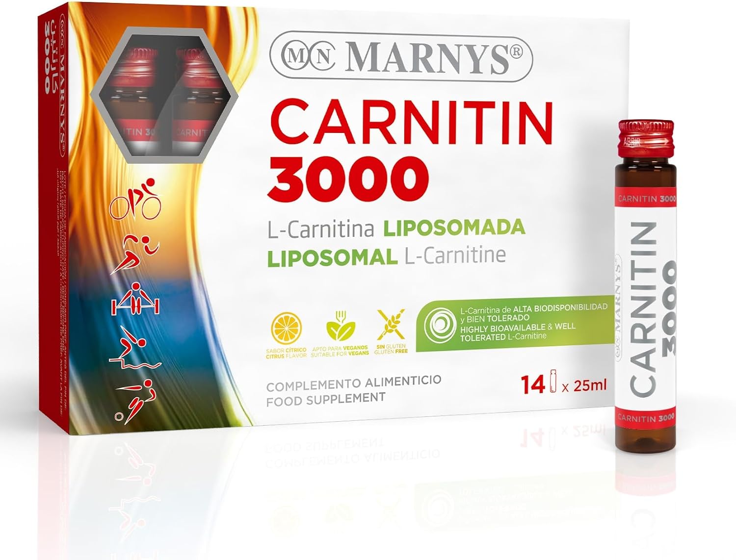 مکمل مایع مدیریت وزن Marnys Carnitin 3000 mg | 3000 میلی‌گرم