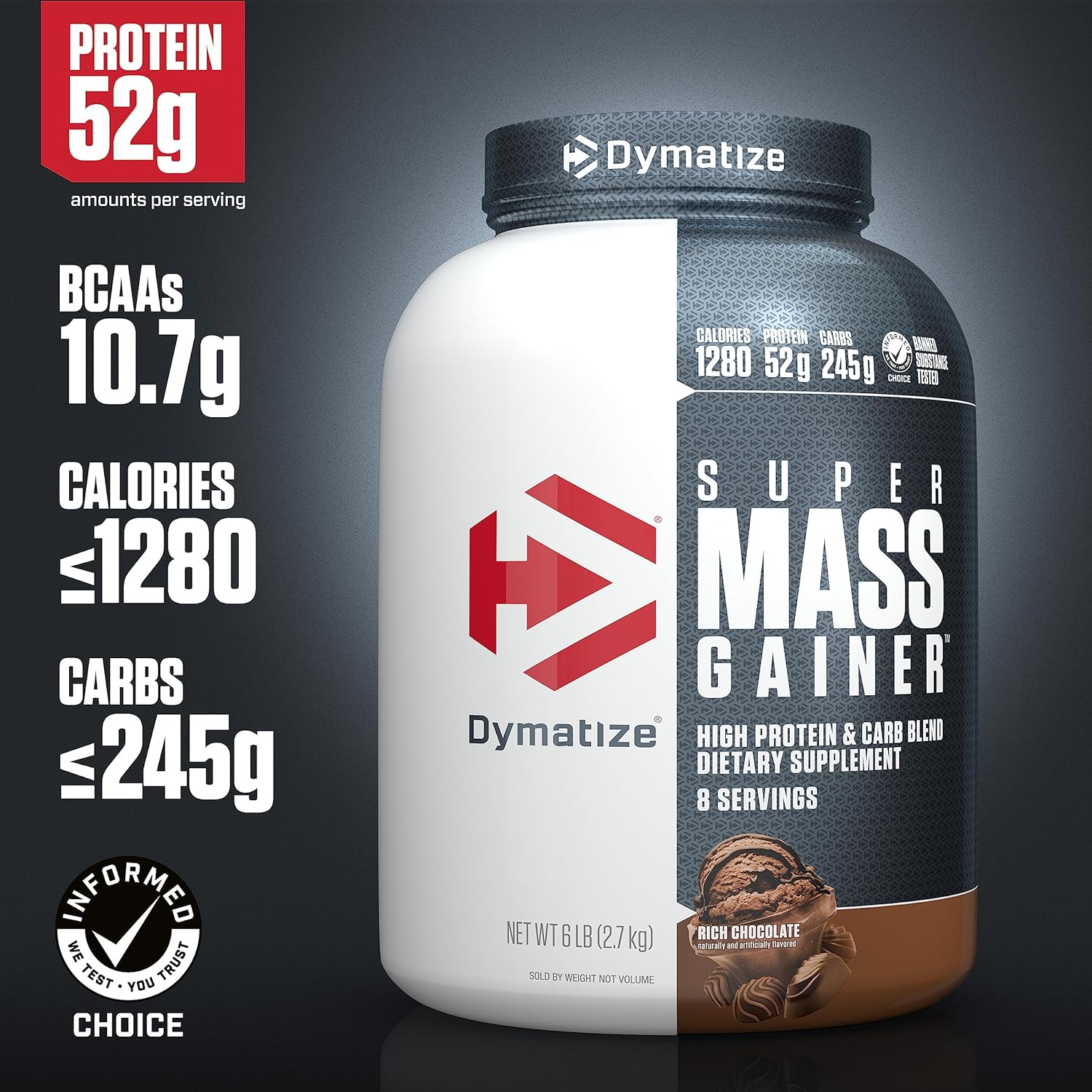 گینر افزایش وزن Dymatize Super Mass Gainer، 6 پوند