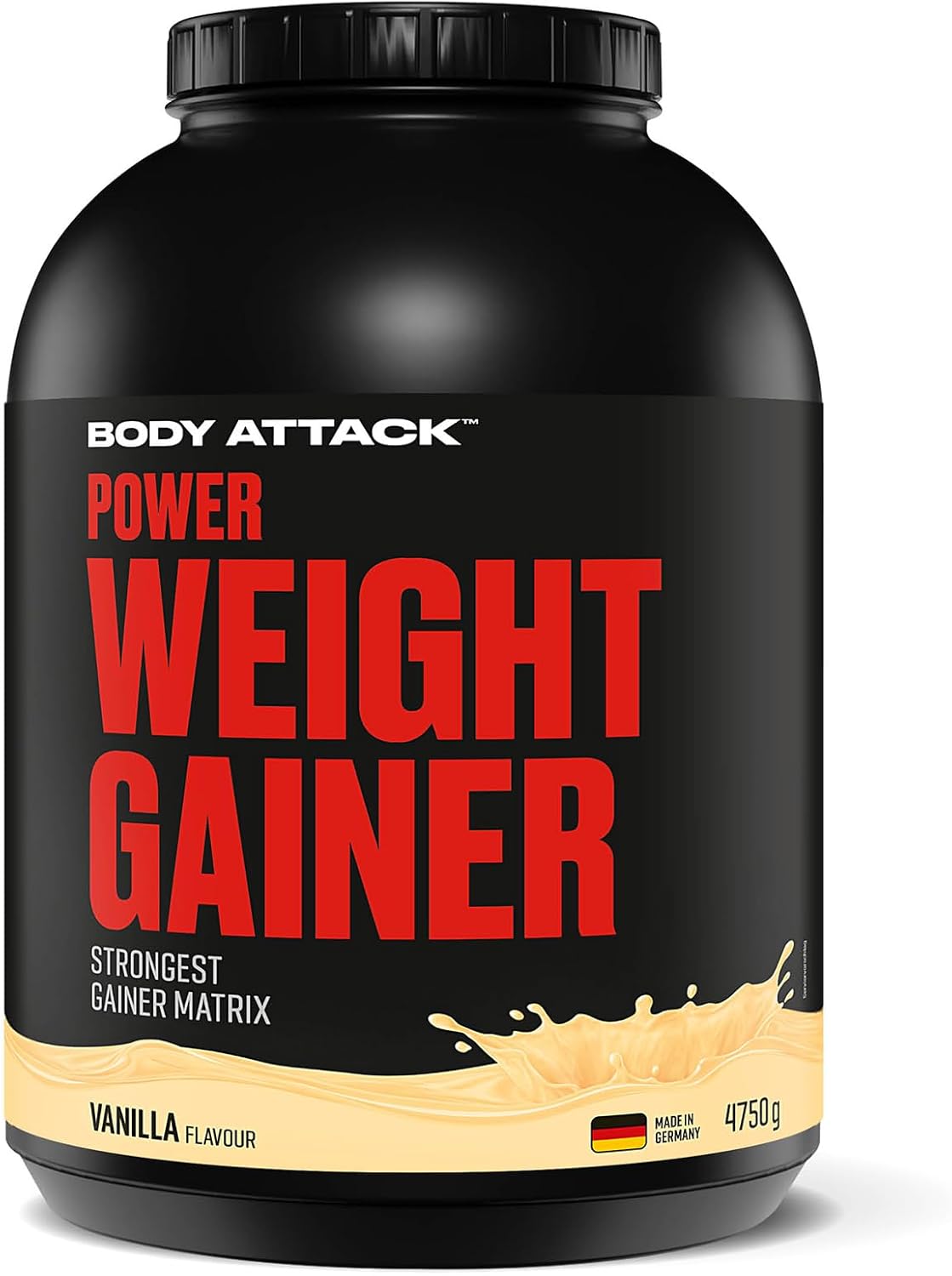 گینر افزایش وزن Body Attack Power Weight Gainer، 4.8 کیلوگرم، طعم وانیلی