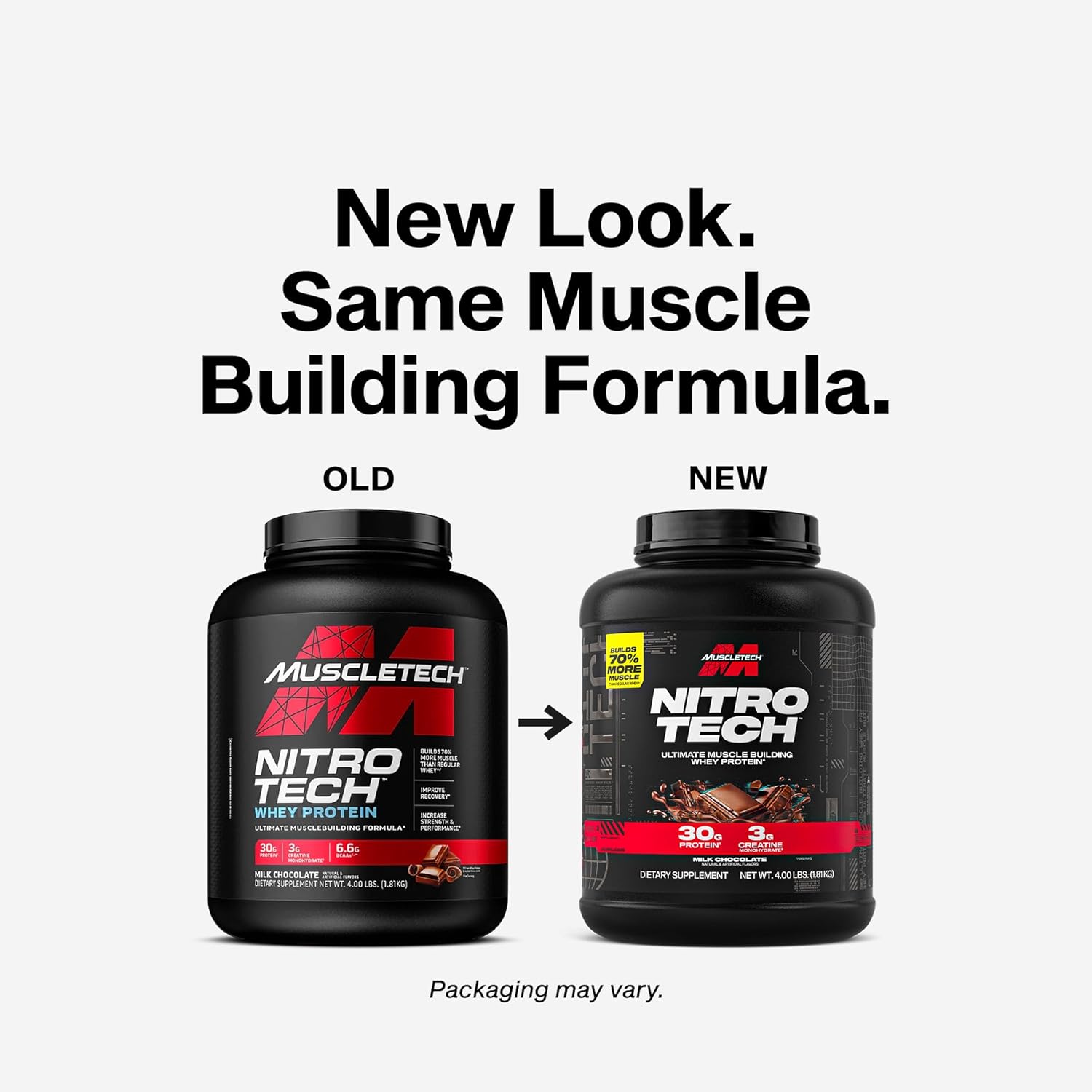 پودر پروتئین وی Muscletech NitroTech، 4 پوند، طعم شکلات شیری