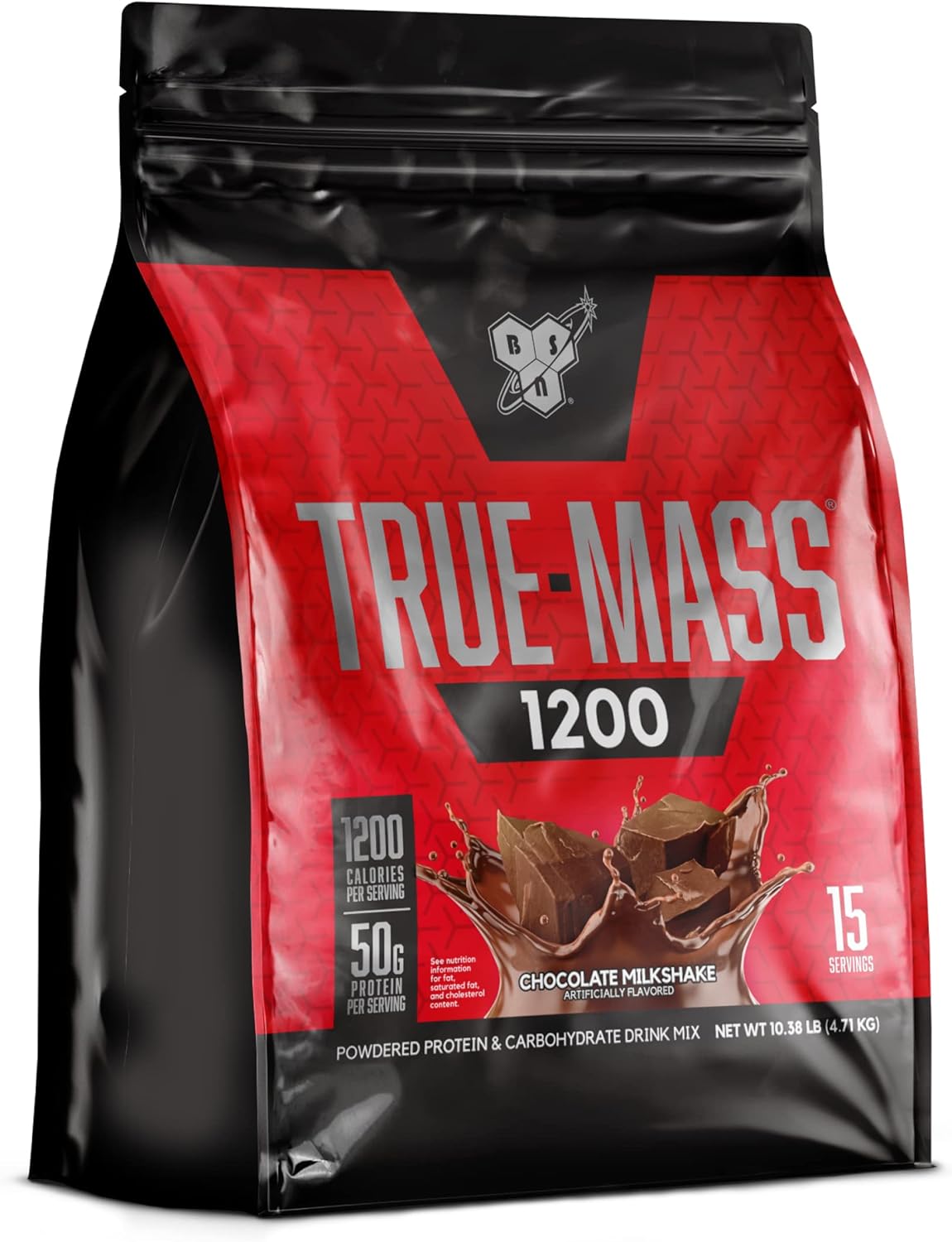 گینر افزایش وزن BSN TRUE-MASS 1200، 10.38 پوند، طعم میلک‌شیک شکلاتی