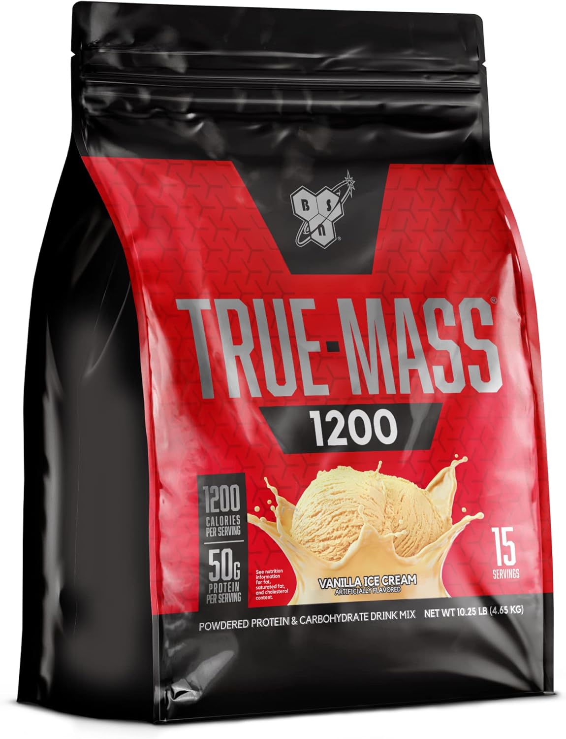 گینر افزایش وزن BSN TRUE-MASS 1200، 10.38 پوند، طعم وانیلی
