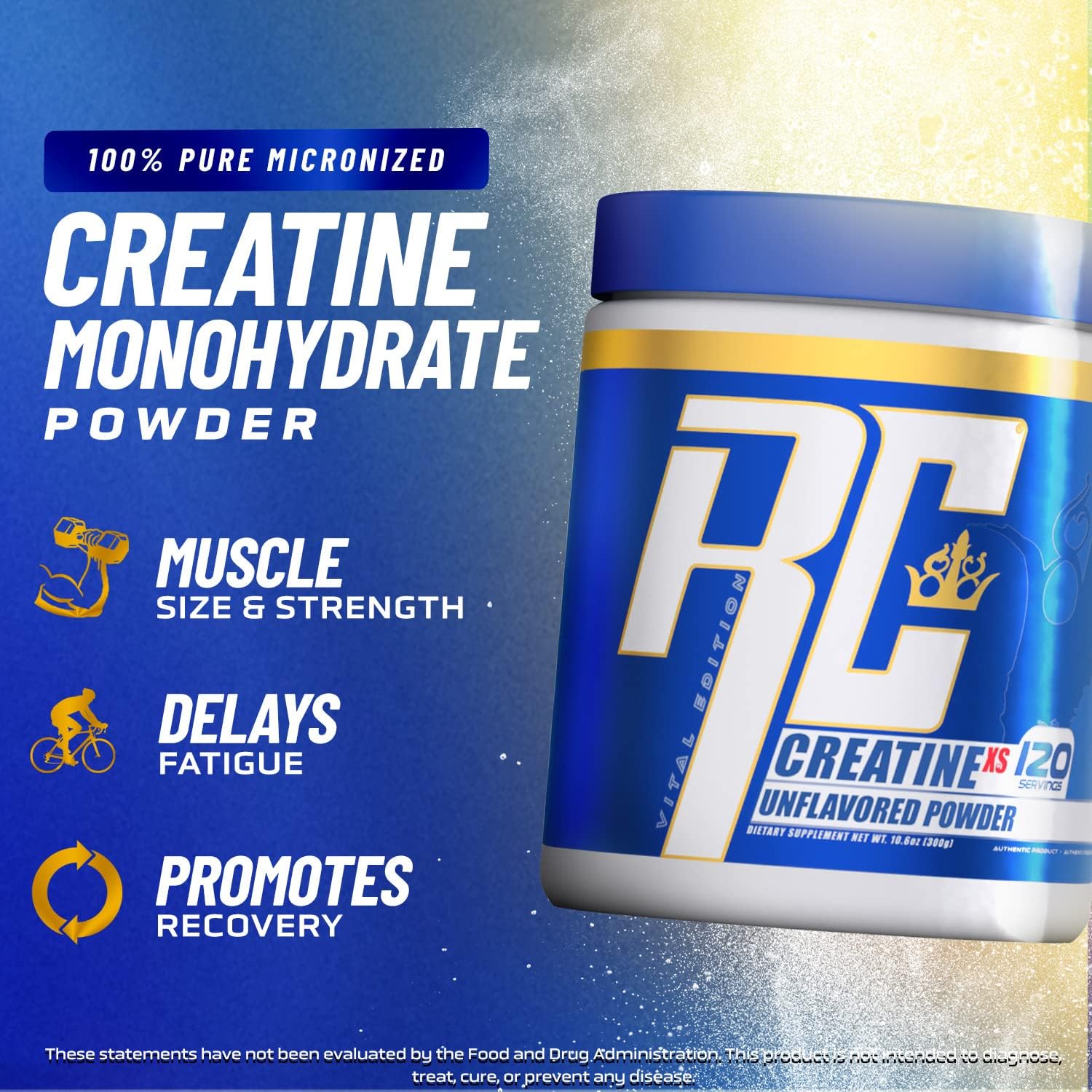 پودر کراتین مونوهیدرات Ronnie Coleman Signature Series Creatine-XS، 226.8 گرم، 120 سروینگ، بدون طعم