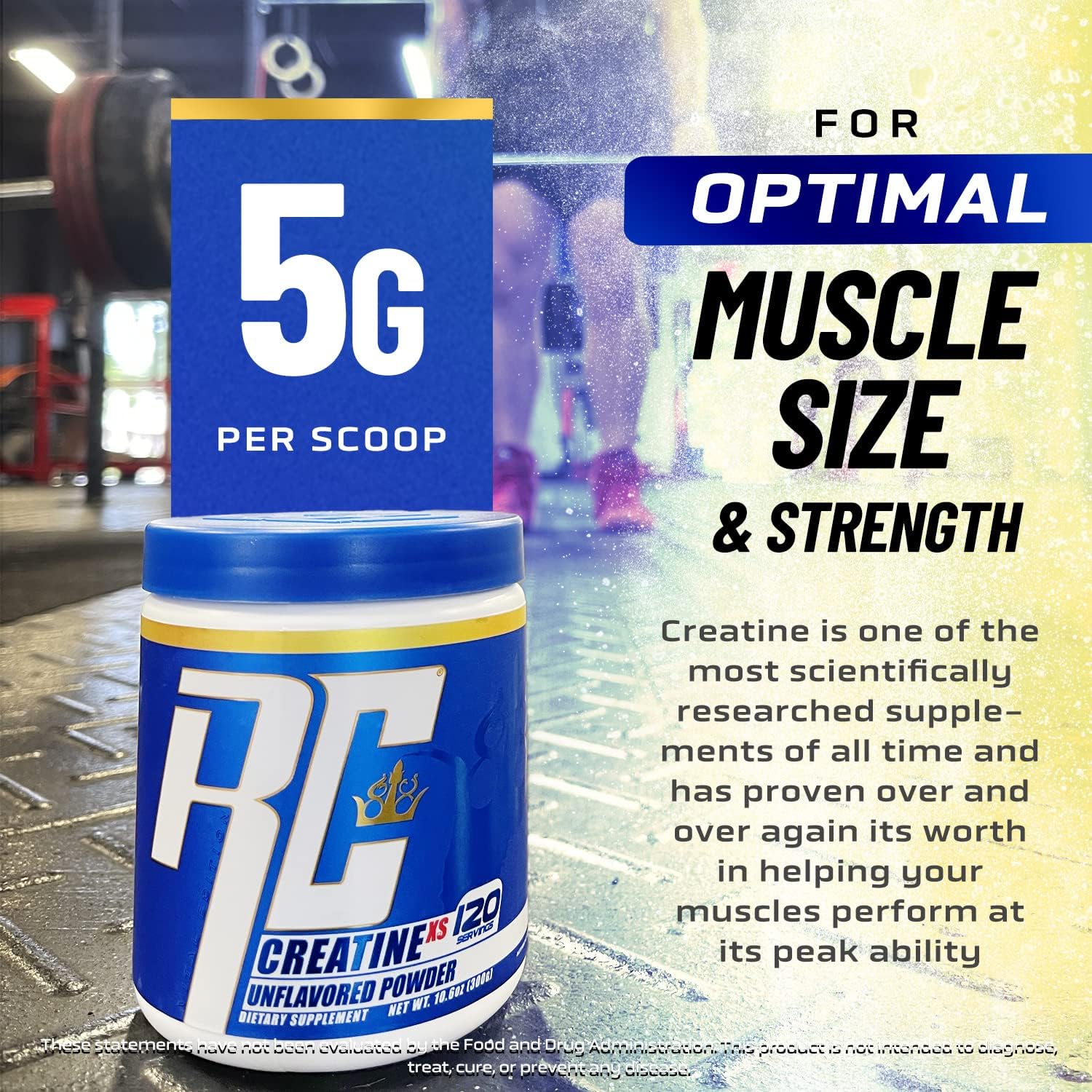 پودر کراتین مونوهیدرات Ronnie Coleman Signature Series Creatine-XS، 226.8 گرم، 120 سروینگ، بدون طعم
