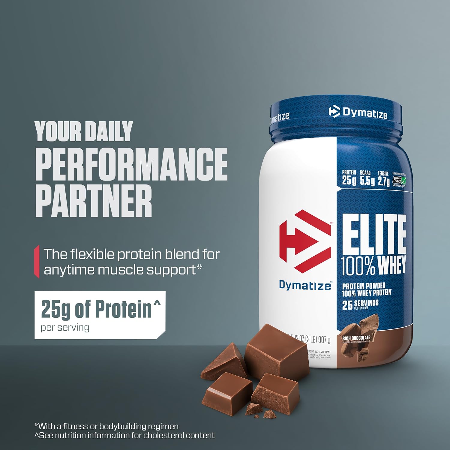 پودر پروتئین وی Dymatize، 2 پوند، طعم شکلات غلیظ
