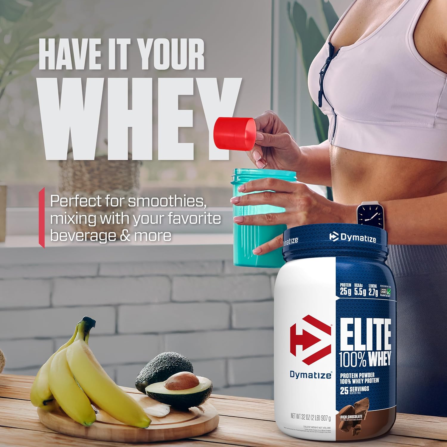 پودر پروتئین وی Dymatize، 2 پوند، طعم شکلات غلیظ