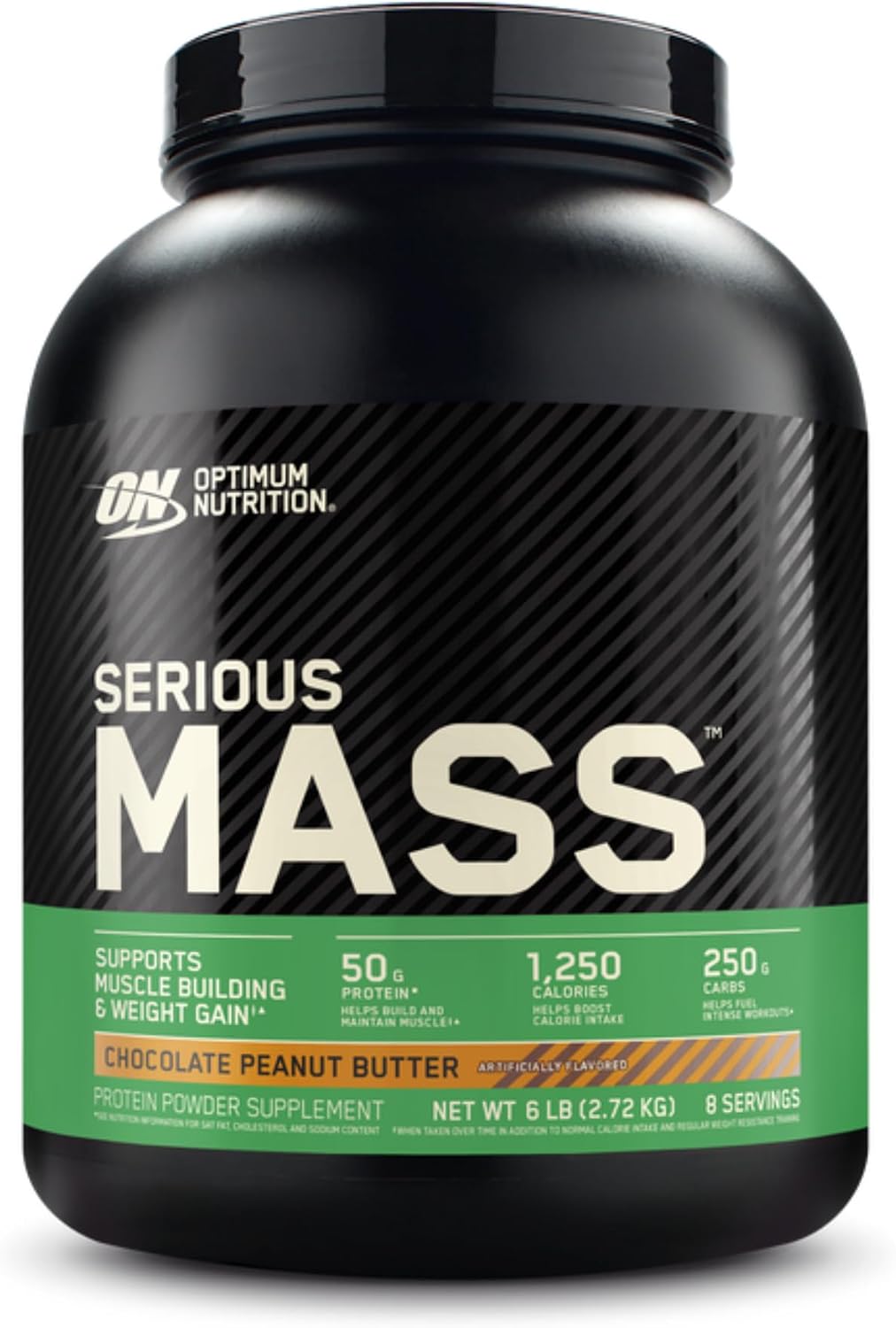 گینر افزایش وزن Optimum Nutrition Serious Mass، 6 پوند، طعم شکلات و کره بادام‌زمینی