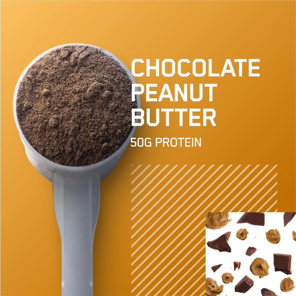 گینر افزایش وزن Optimum Nutrition Serious Mass، 12 پوند، طعم شکلات و کره بادام‌زمینی