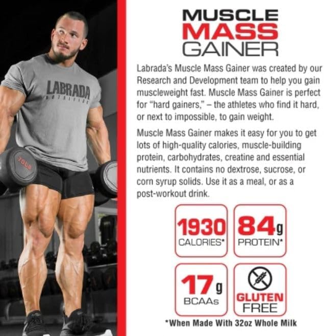 گینر افزایش وزن Labrada، 6 پوند، طعم شکلاتی