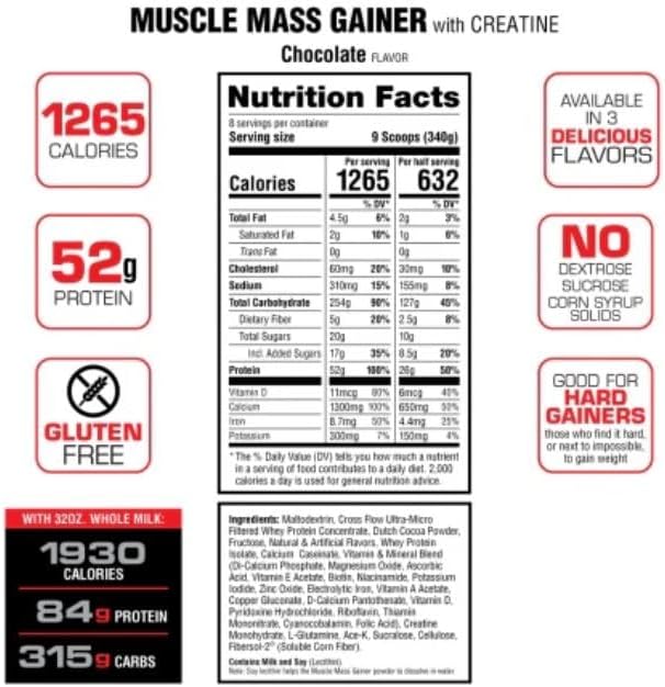 گینر افزایش وزن Labrada، 6 پوند، طعم شکلاتی
