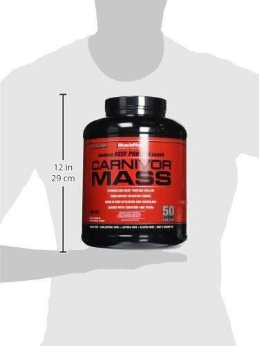 گینر افزایش وزن MuscleMeds Carnivor Mass، 6 پوند، طعم توت‌فرنگی