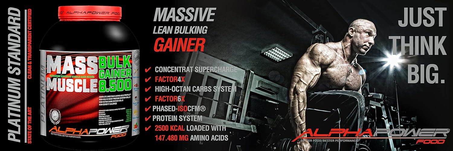 گینر افزایش وزن ALPHAPOWER FOOD، 5 کیلوگرم، طعم وانیلی