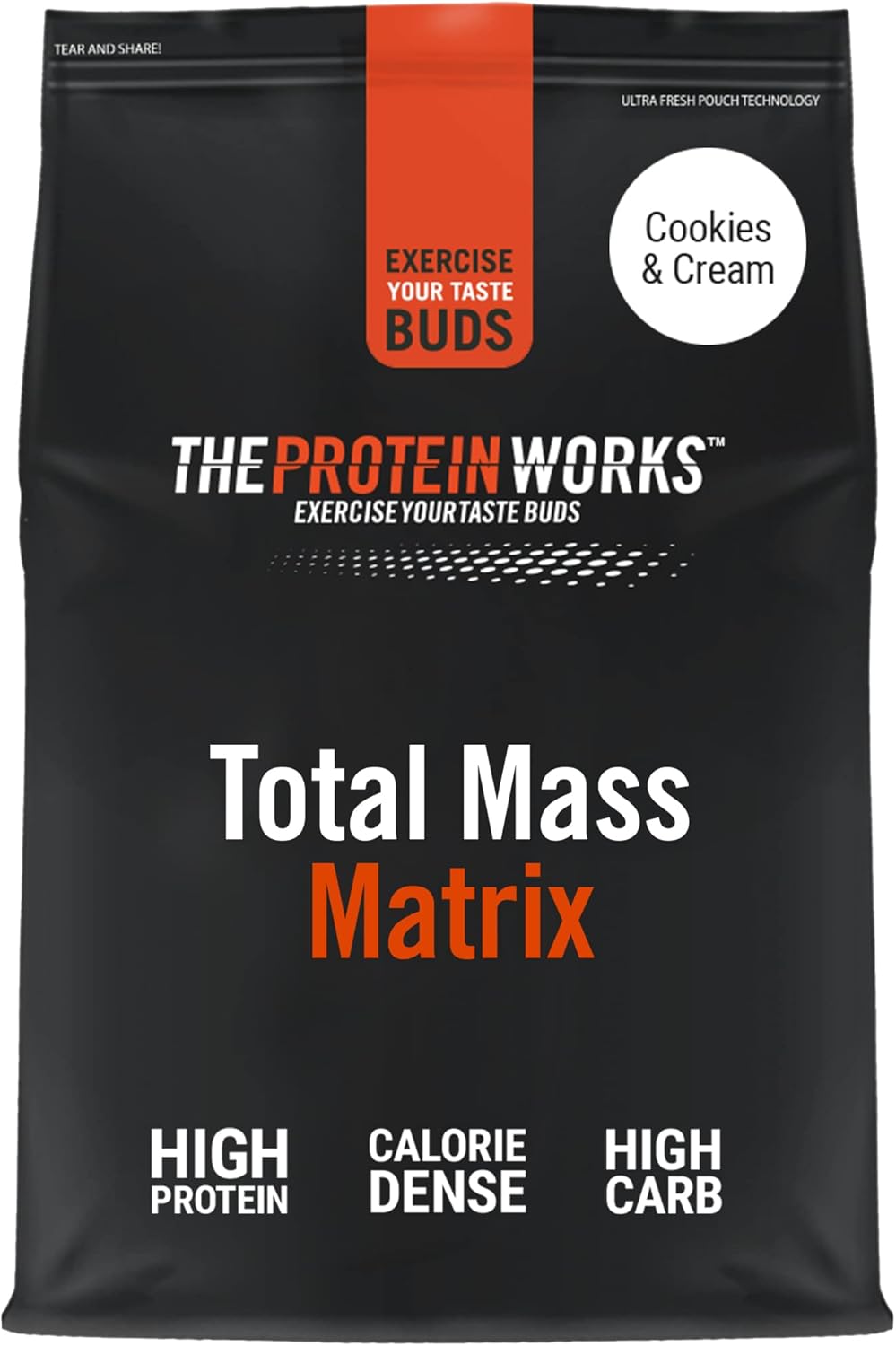 گینر افزایش وزن THE PROTEIN WORKS Total Mass Matrix، 2 کیلوگرم، 16 سروینگ، طعم کوکی