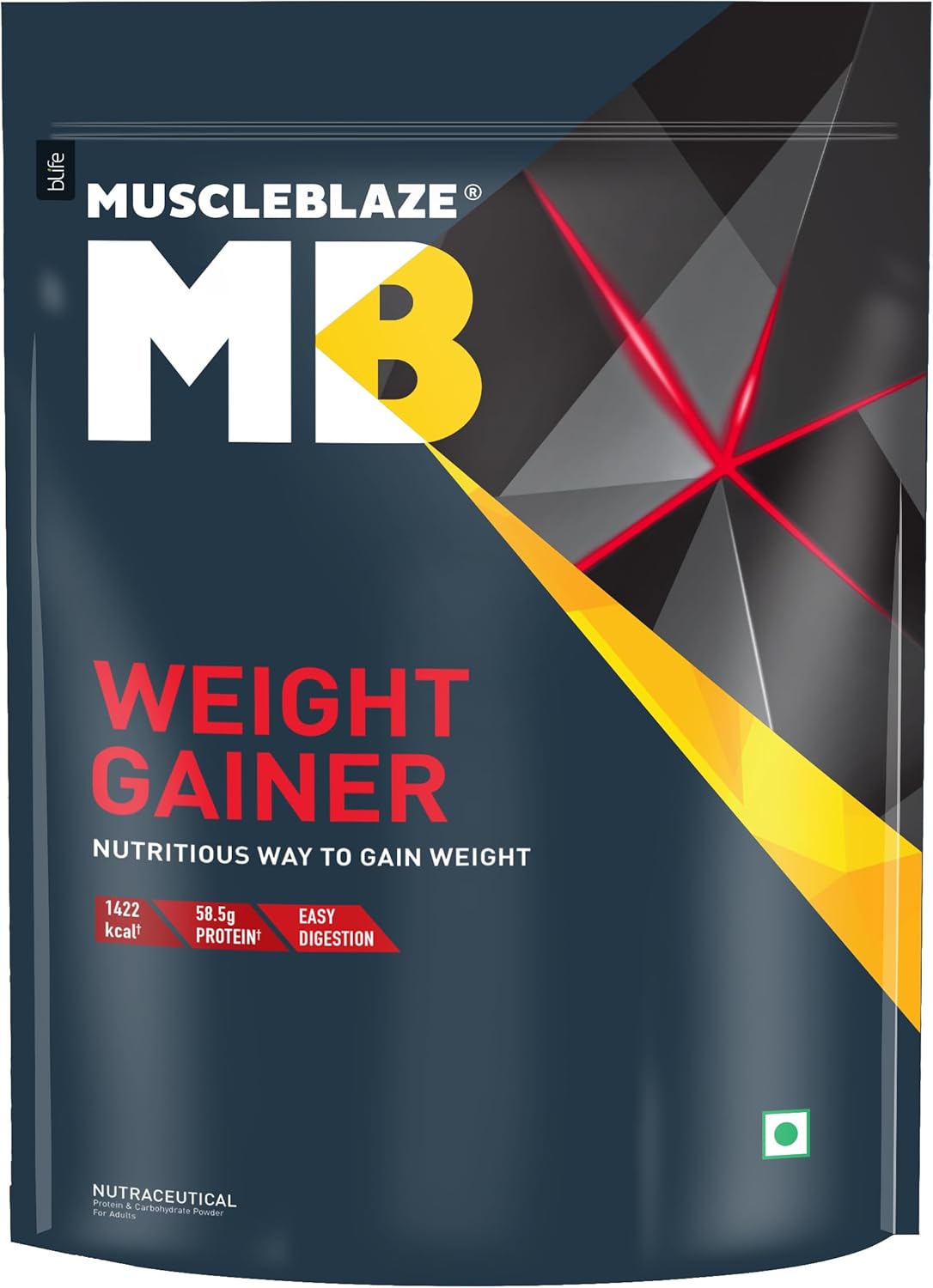 گینر افزایش وزن MuscleBlaze، 1 کیلوگرم، طعم شکلاتی