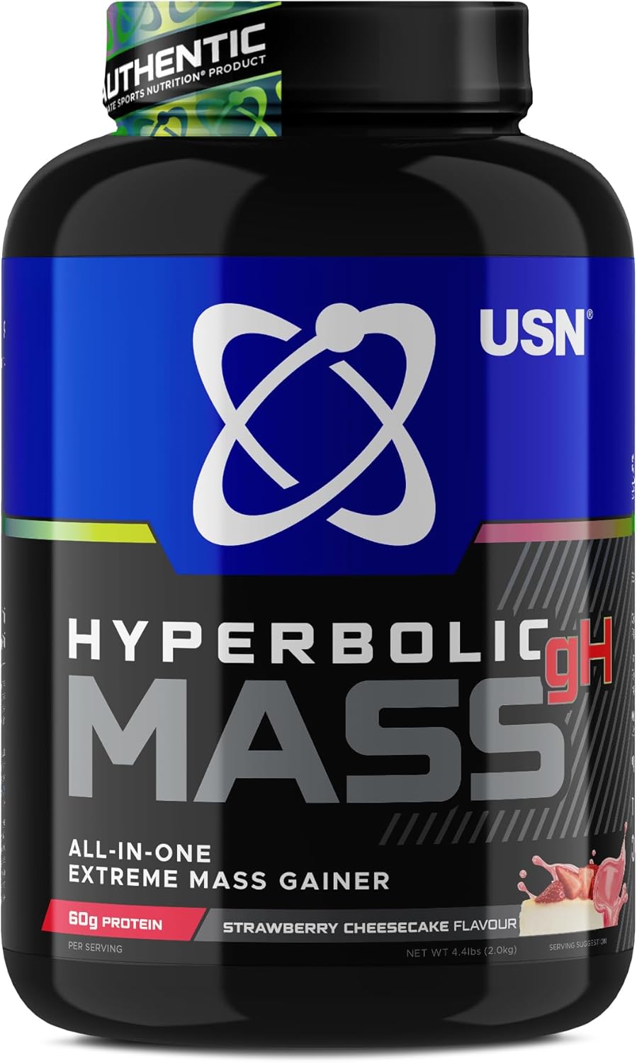 گینر افزایش وزن USN Hyperbolic Mass، 2 کیلوگرم، طعم توت‌فرنگی
