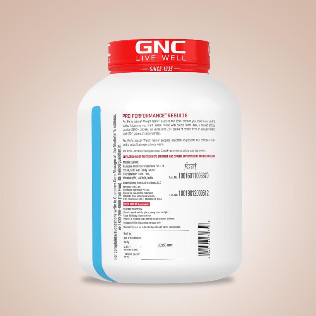 گینر افزایش وزن GNC، 73 گرم پروتئین، 3 کیلوگرم، طعم شکلات دوبل