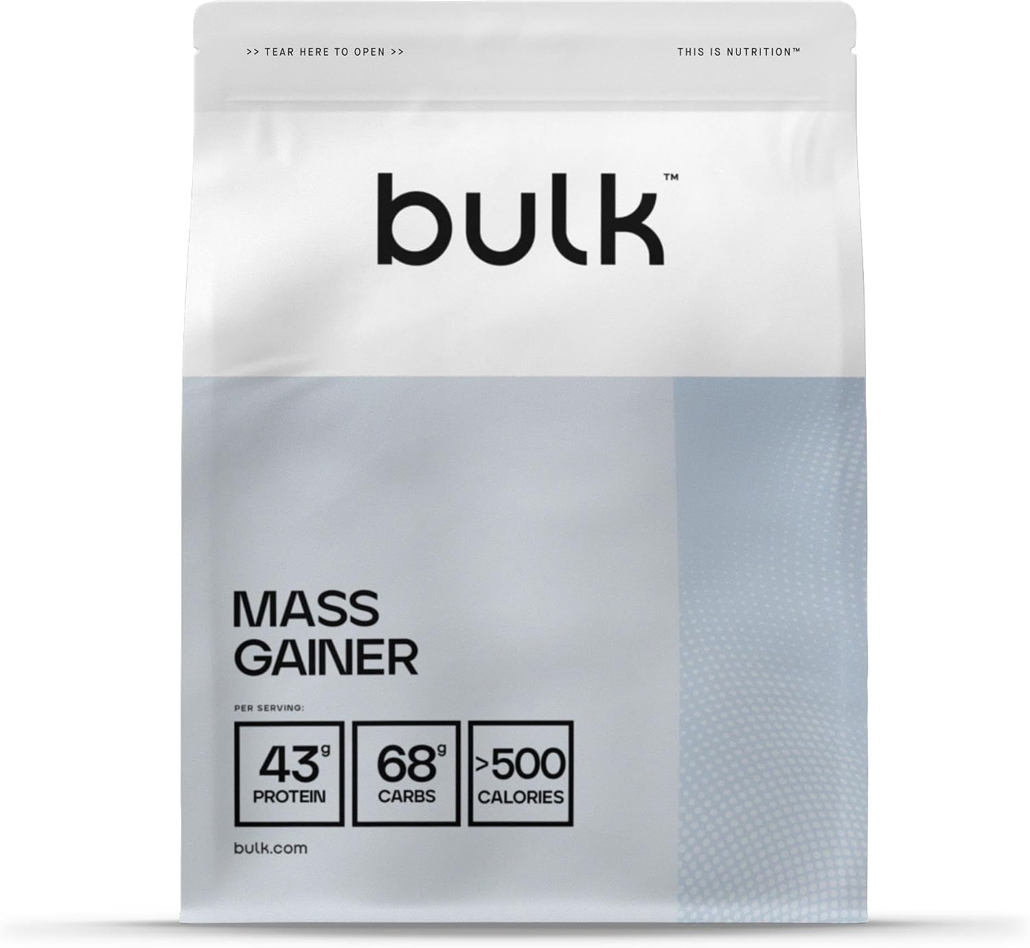 گینر افزایش وزن BULK POWDERS، 42 گرم پروتئین، 1 کیلوگرم، 6 سروینگ، طعم وانیلی