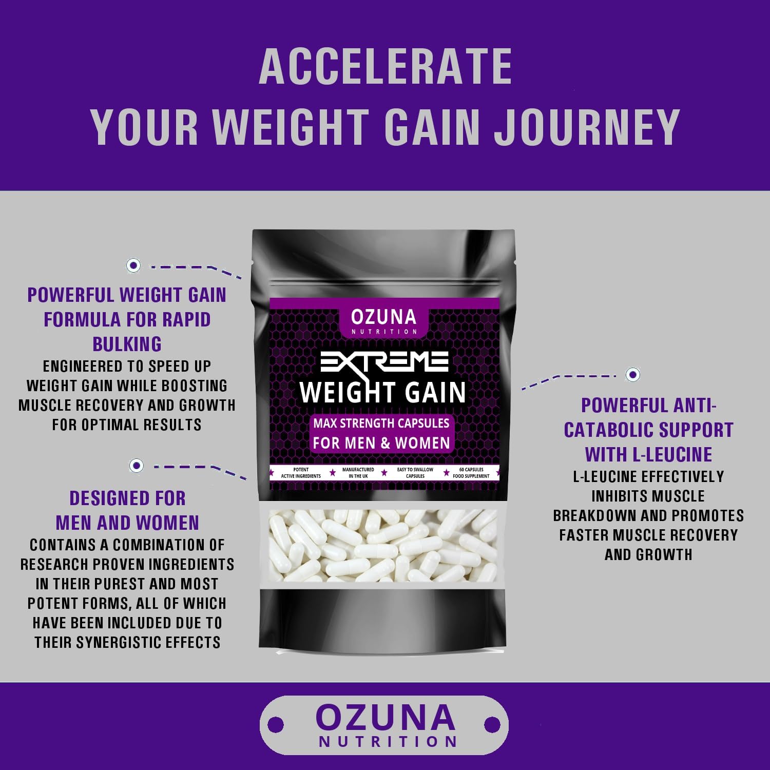 مکمل افزایش اشتها و وزن OZUNA NUTRITION، 50 گرم