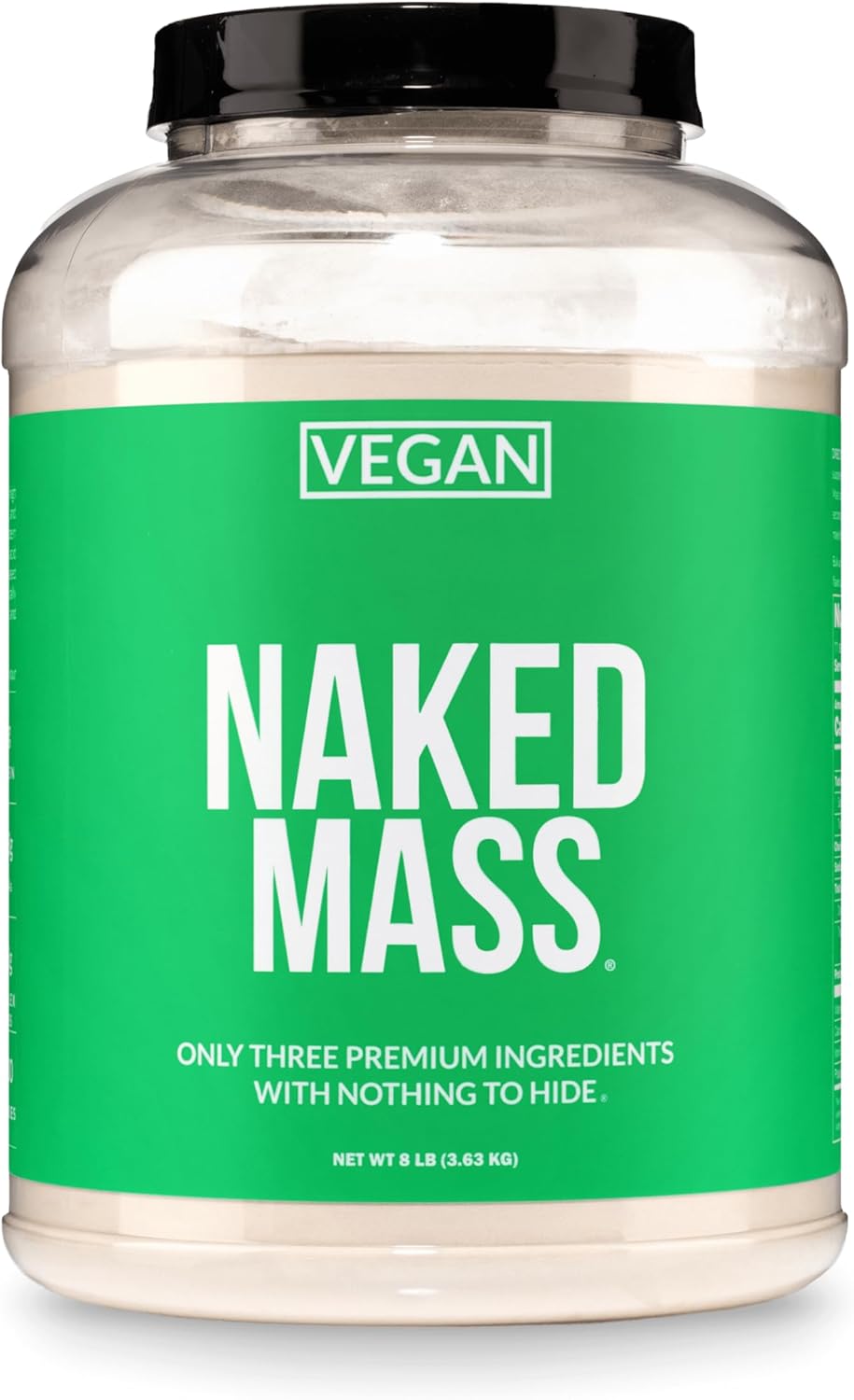 گینر وگان افزایش وزن NAKED Vegan Mass، 8 پوند، 11 سروینگ