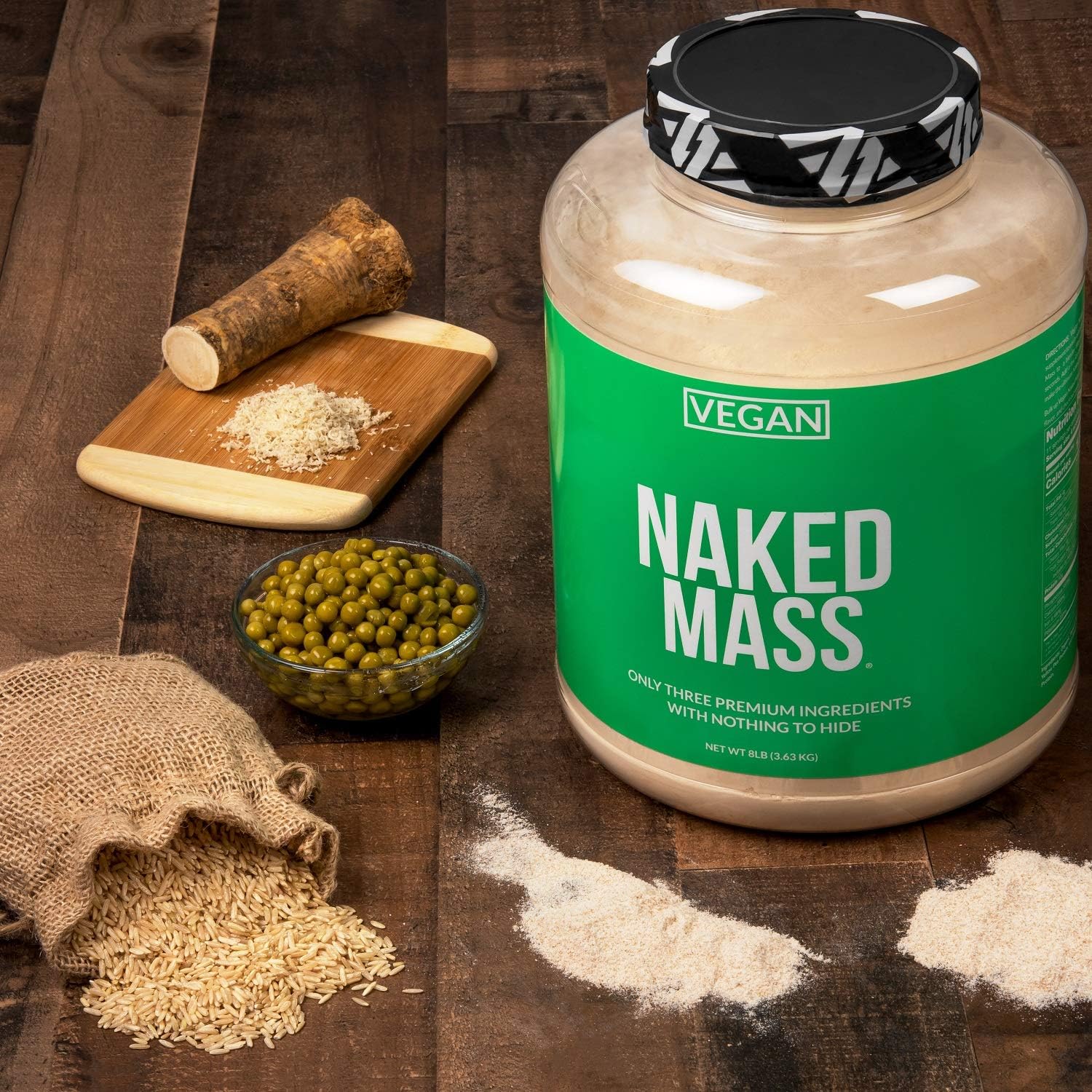 گینر وگان افزایش وزن NAKED Vegan Mass، 8 پوند، 11 سروینگ