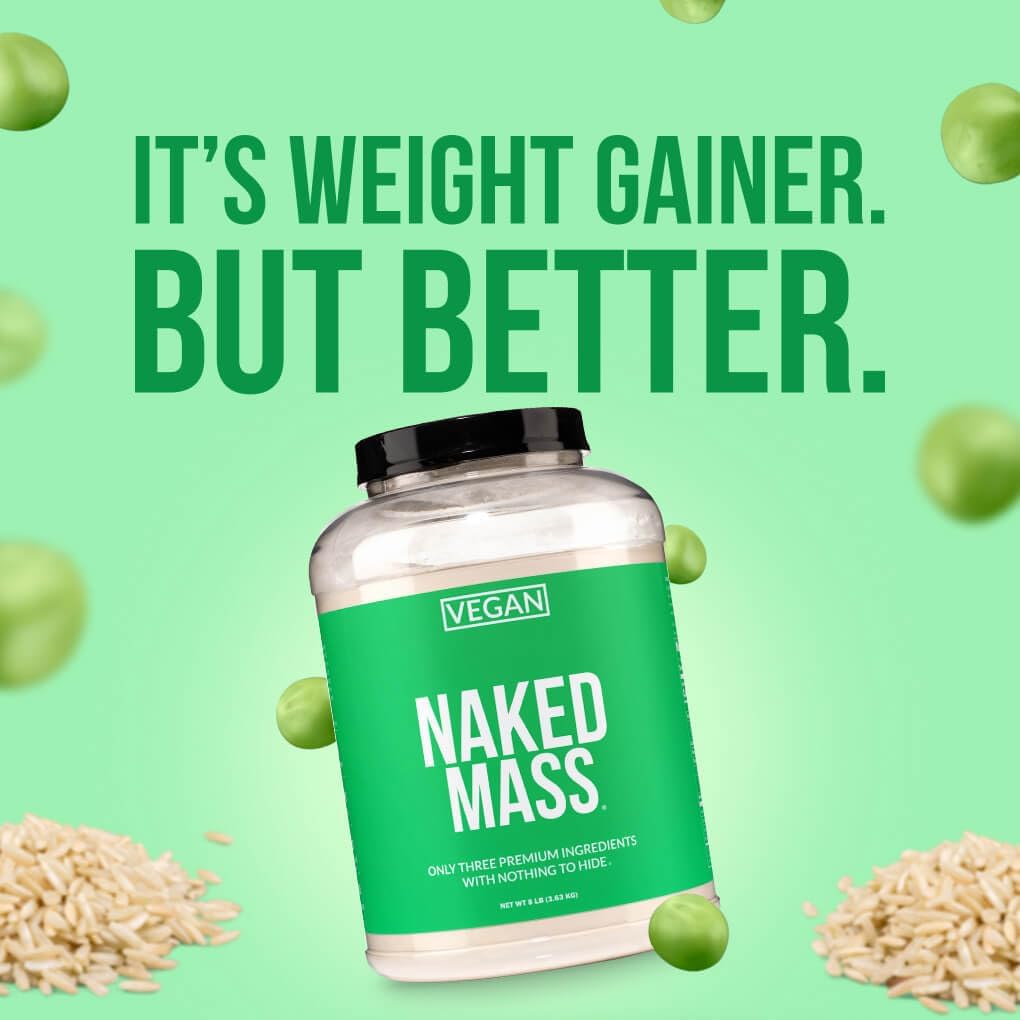 گینر وگان افزایش وزن NAKED Vegan Mass، 8 پوند، 11 سروینگ