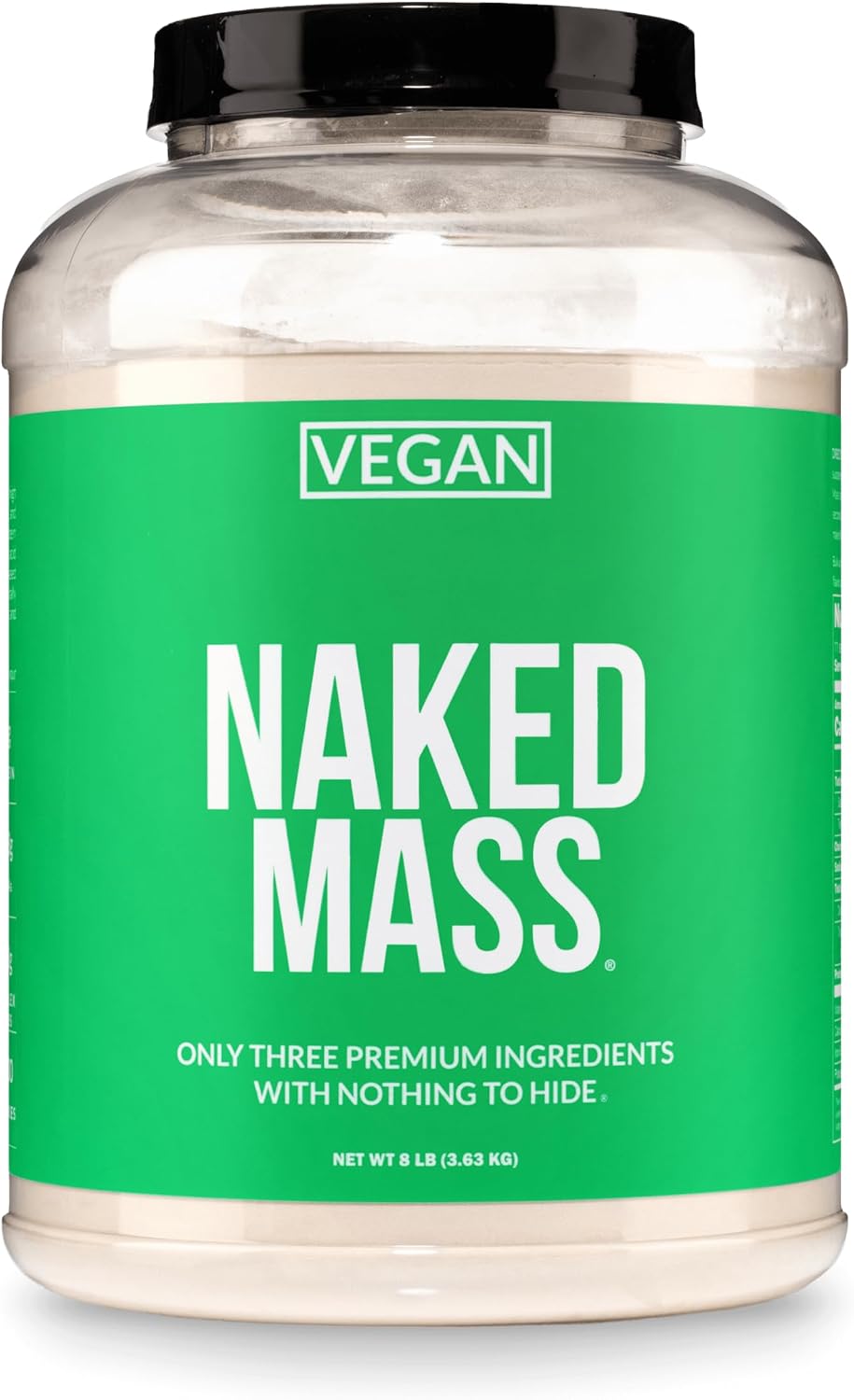 گینر وگان افزایش وزن NAKED Vegan Mass، 8 پوند، 11 سروینگ
