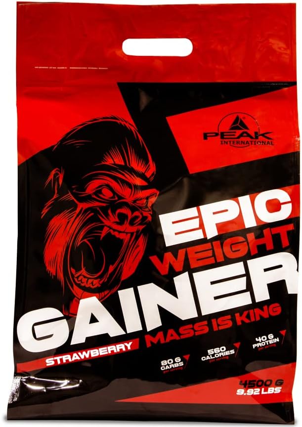گینر افزایش وزن PEAK Epic Weight Gainer، 4500 گرم، طعم توت‌فرنگی