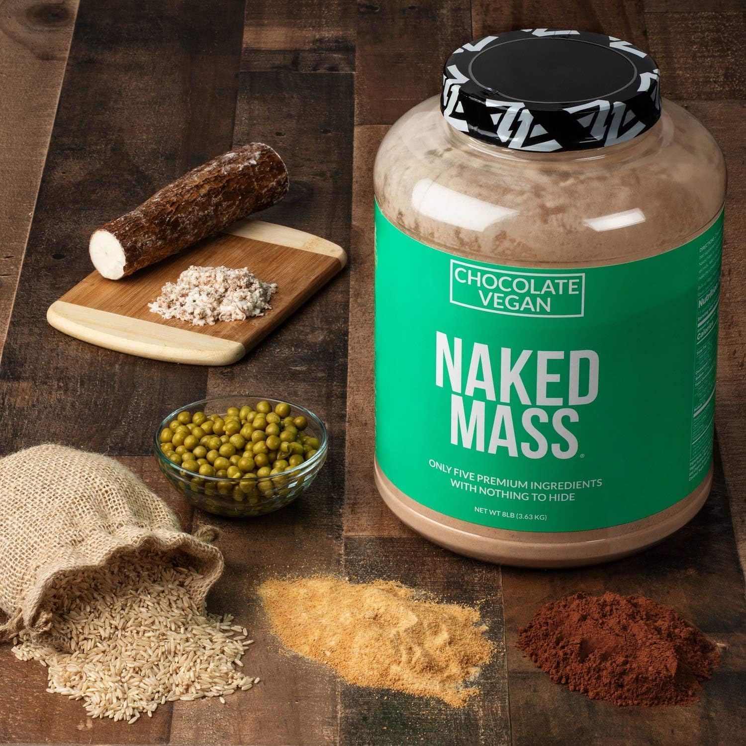 گینر وگان افزایش وزن NAKED، 8 پوند، 11 سروینگ، طعم شکلاتی