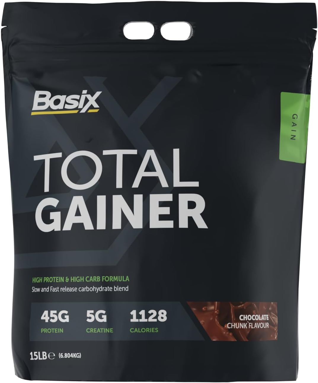 گینر افزایش وزن Basix Total Gainer، 15 پوند، طعم تکه‌های شکلات