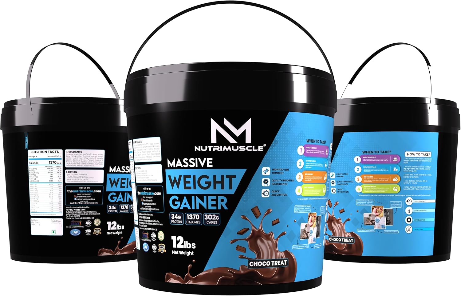 گینر افزایش وزن NUTRIMUSCLE MASSIVE WEIGHT GAINER، 12 پوند