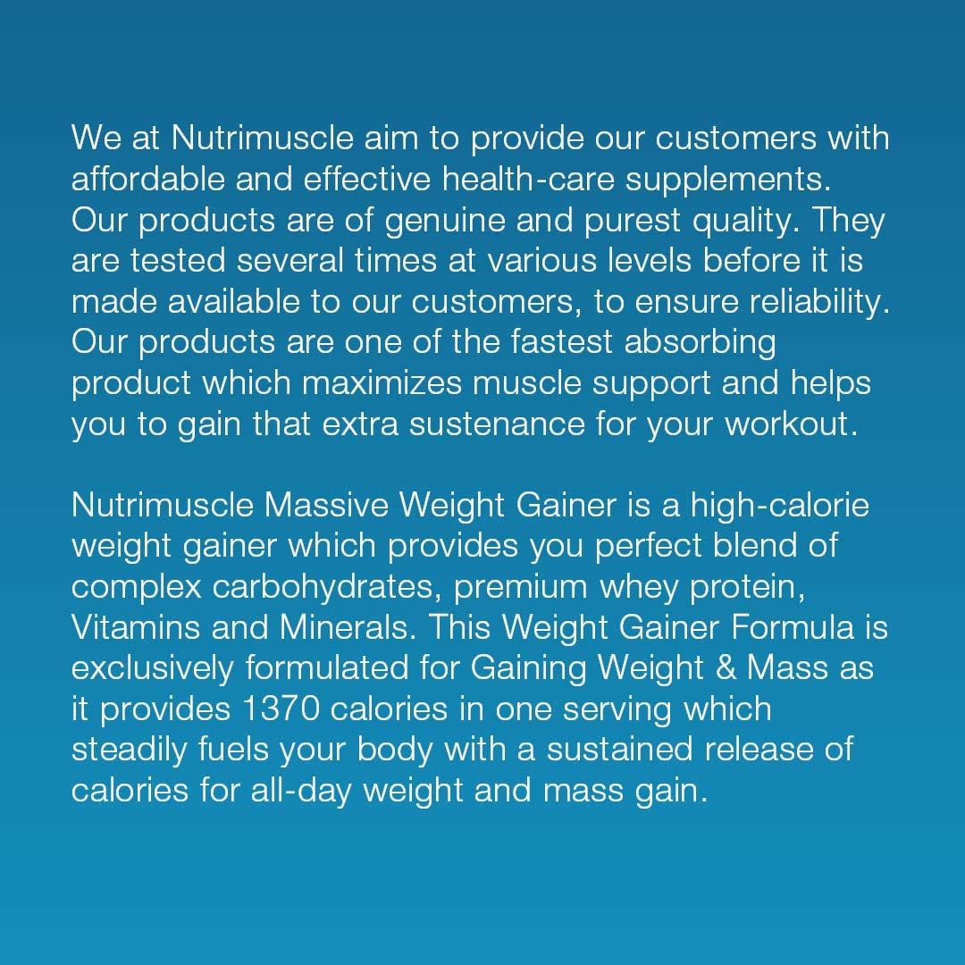 گینر افزایش وزن NUTRIMUSCLE MASSIVE WEIGHT GAINER، 12 پوند