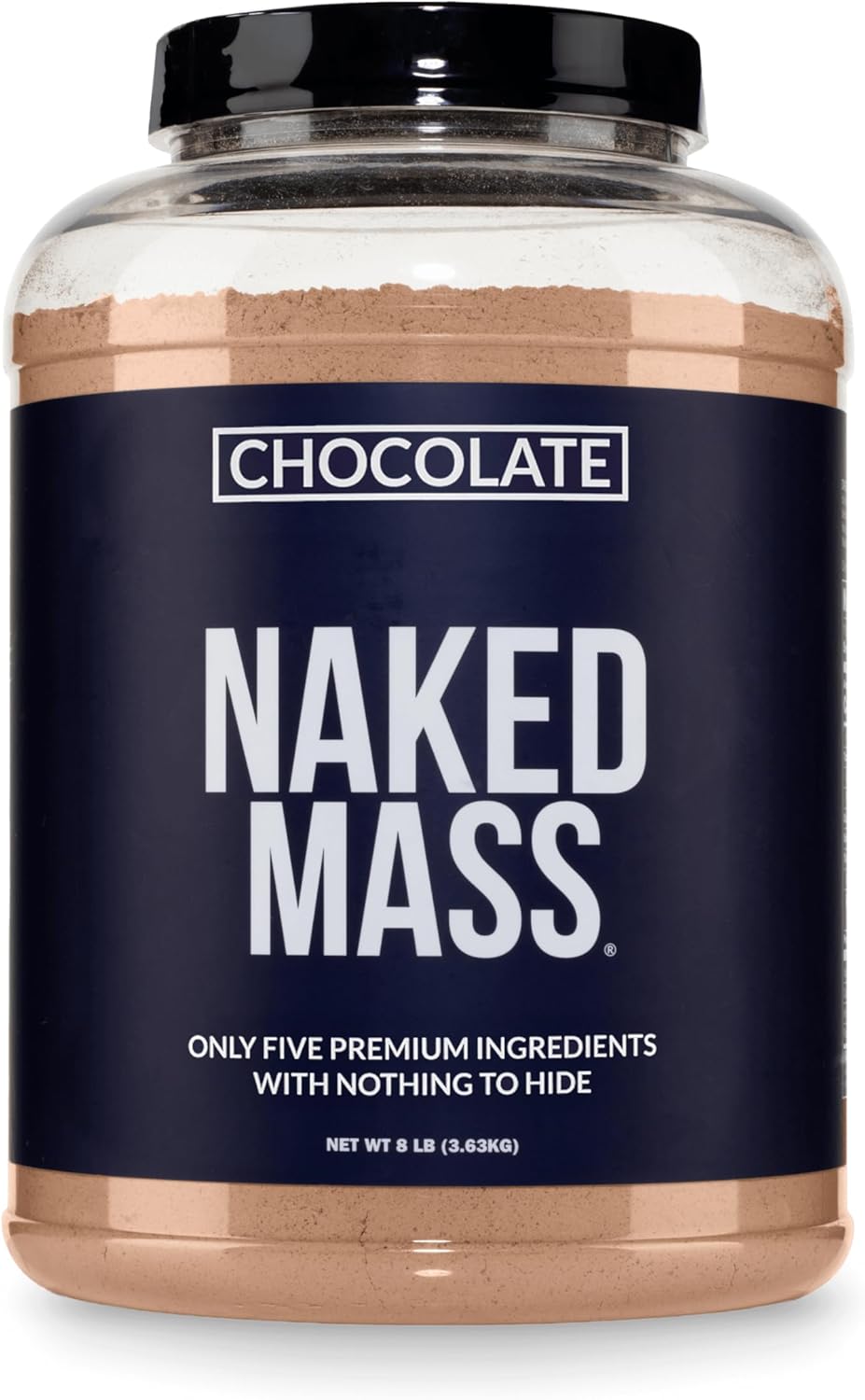گینر افزایش وزن Naked Mass، 8 پوند، 11 سروینگ، طعم شکلاتی