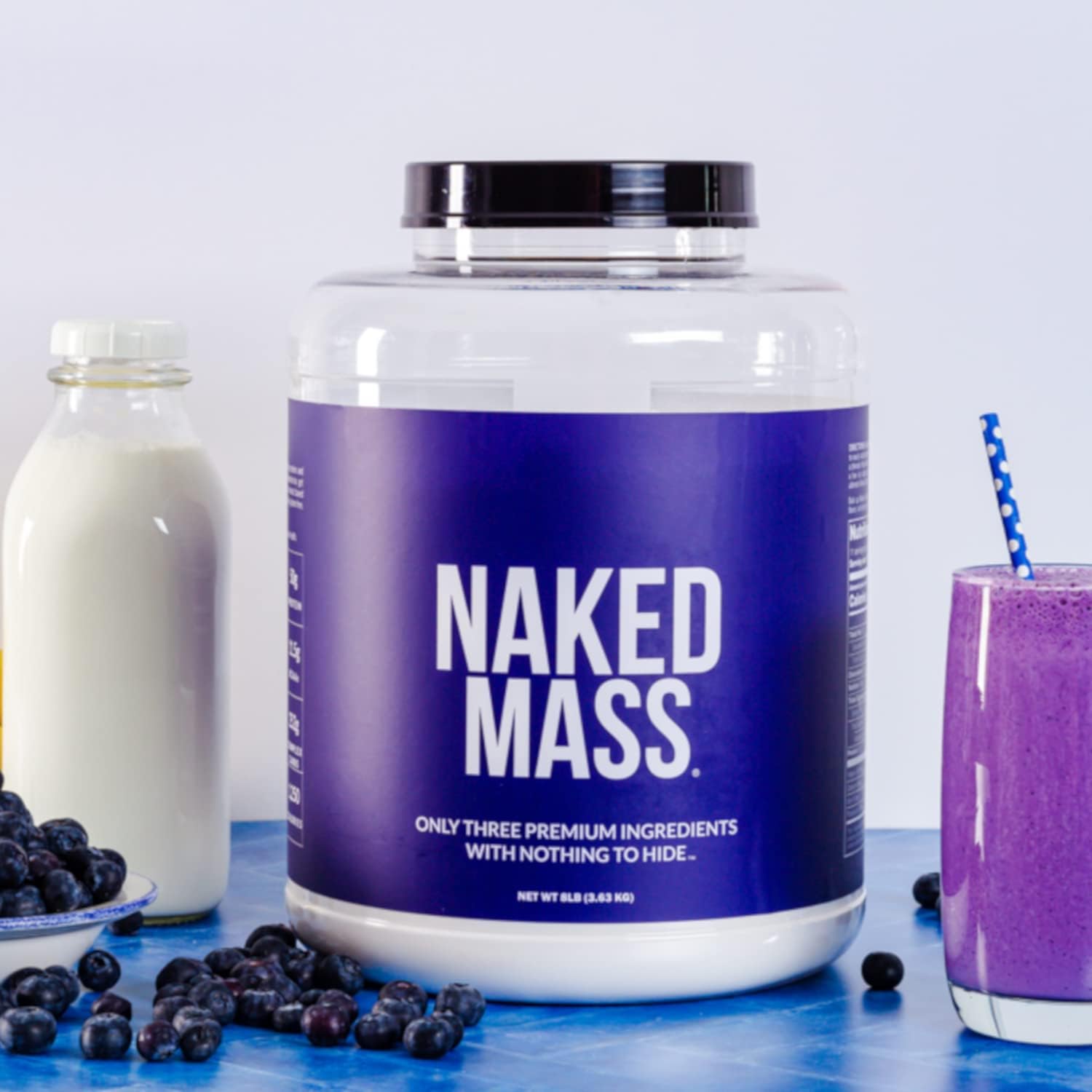 گینر افزایش وزن Naked Mass، 8 پوند، 11 سروینگ، طعم شکلاتی